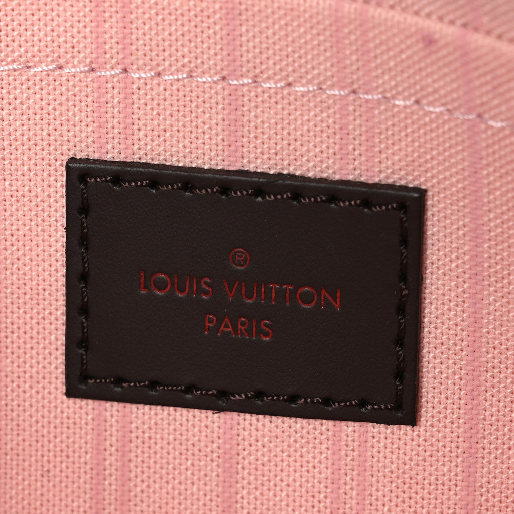 Louis Vuitton Damier Ebene Neverfull MM GM Pochette Rose Ballerine