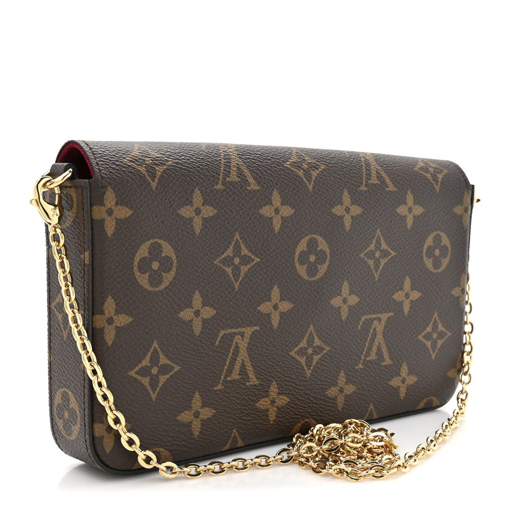 Louis Vuitton Monogram Pochette Felicie Chain Wallet Fuchsia