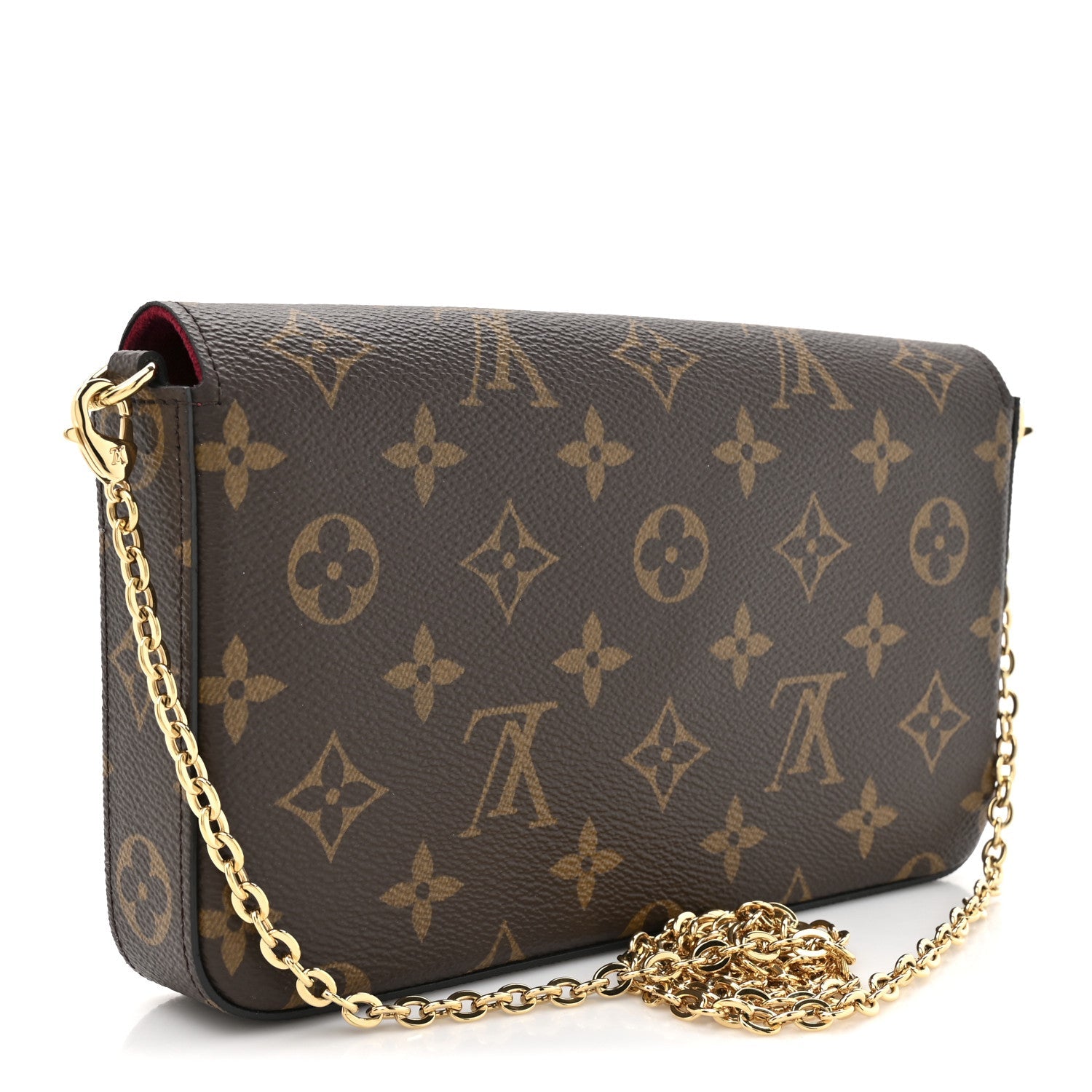 Louis Vuitton Monogram Pochette Felicie Chain Wallet Fuchsia