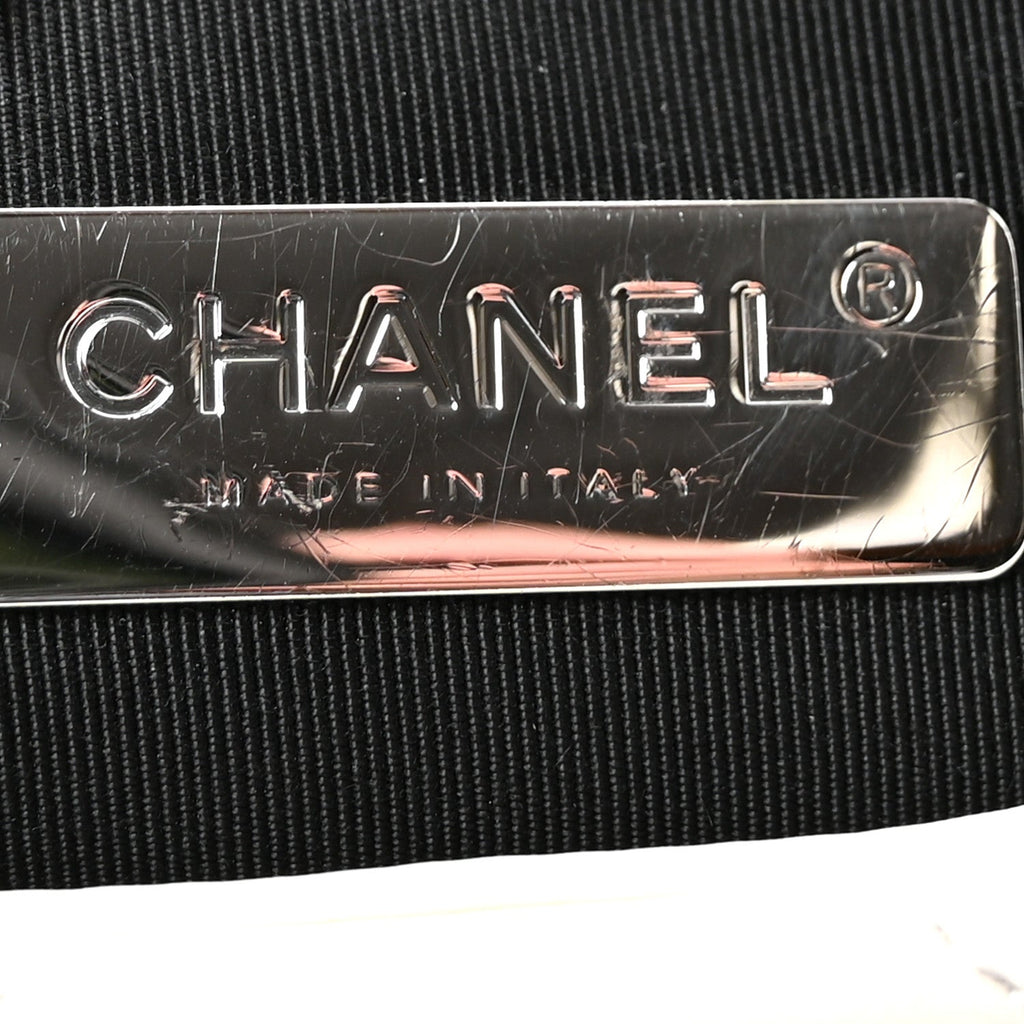 Chanel Glossy Calfskin Quilted Medium Chanel 19 Flap White Black