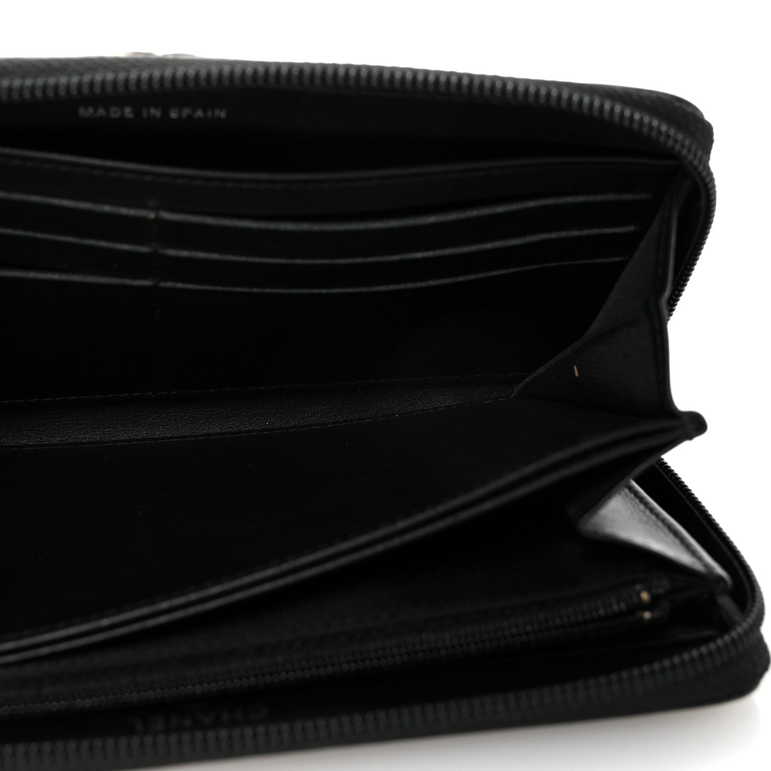 Lambskin Quilted Boy Zip Around Wallet Black