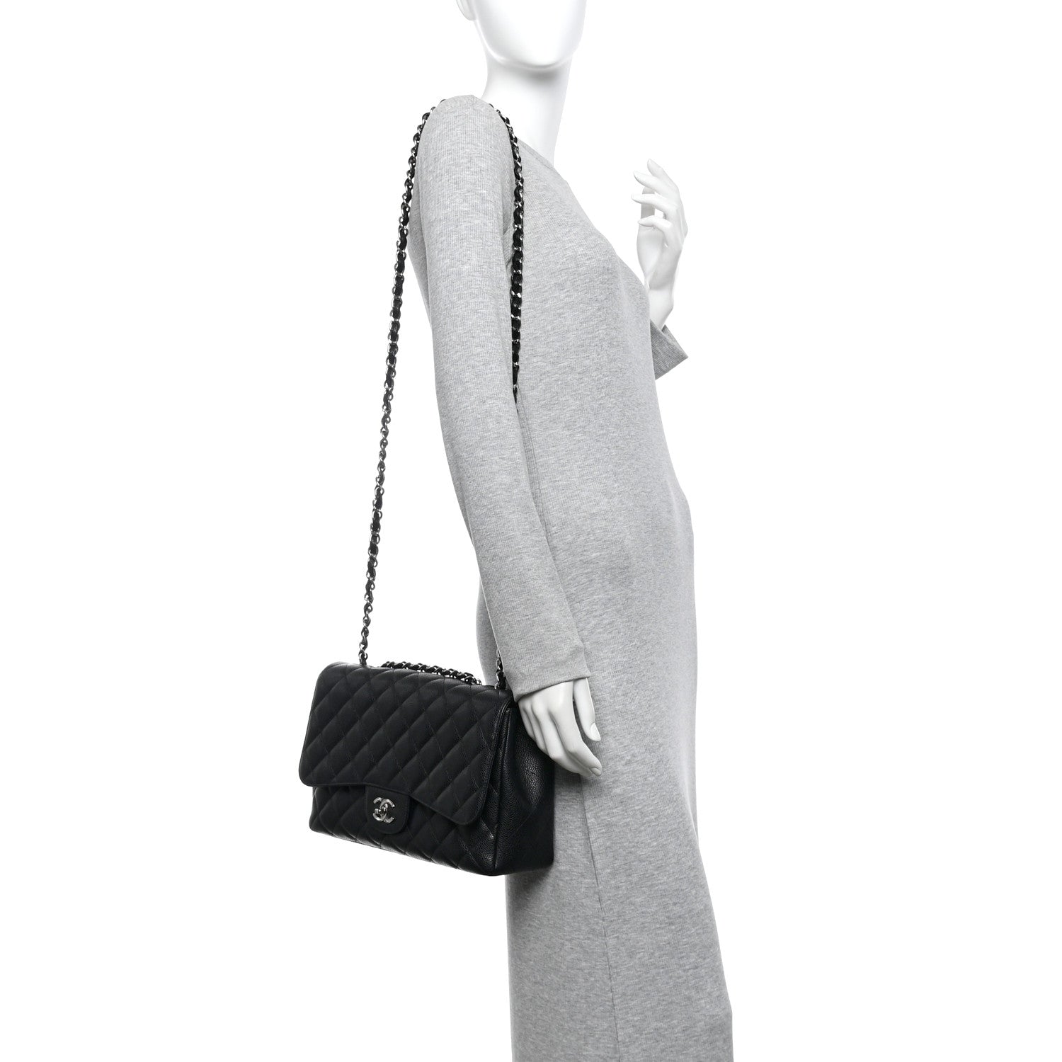 Chanel Caviar Quilted Jumbo Single Flap Black