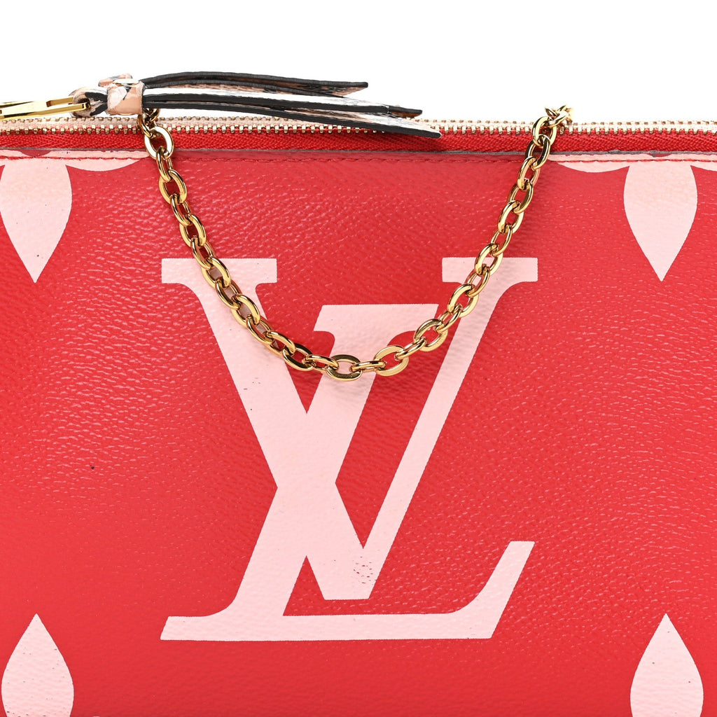 Louis Vuitton Monogram Giant Double Zip Pochette Rouge