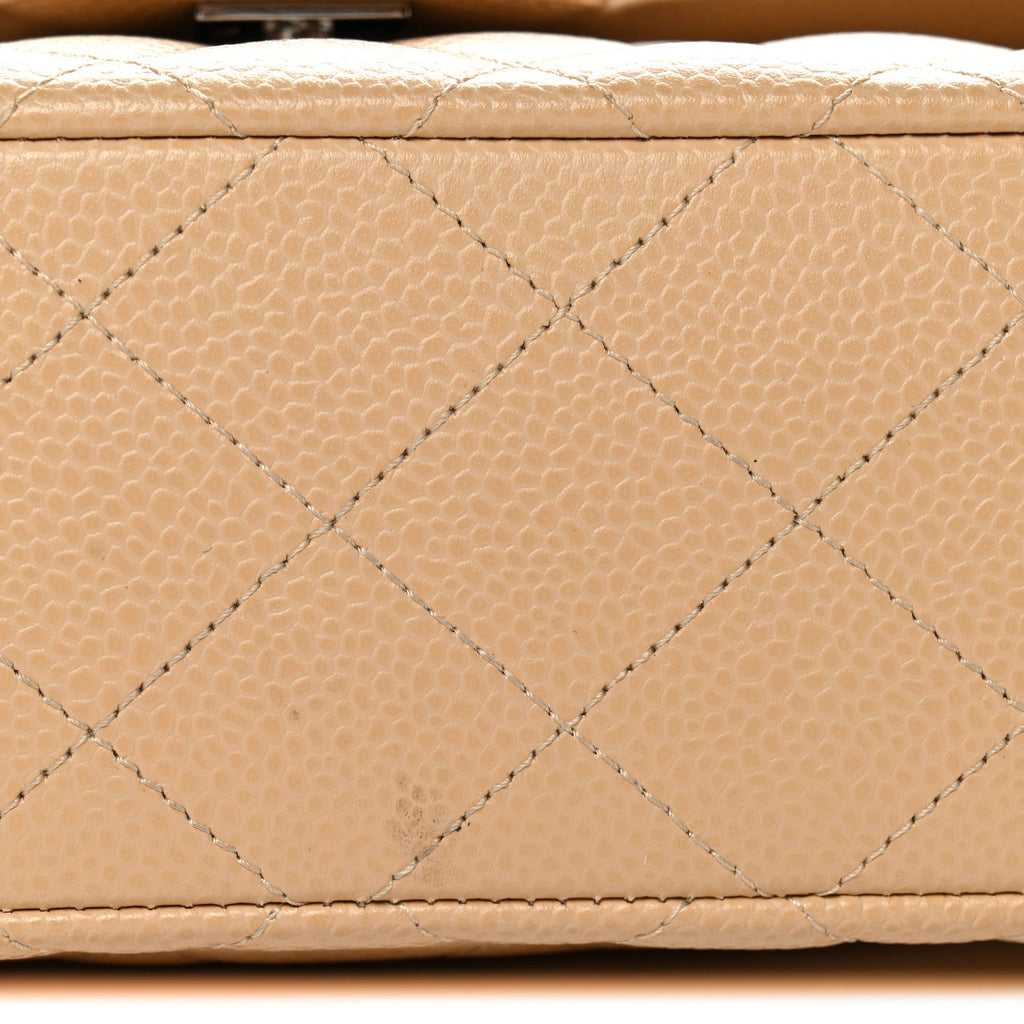 Chanel Caviar Quilted Small Double Flap Beige