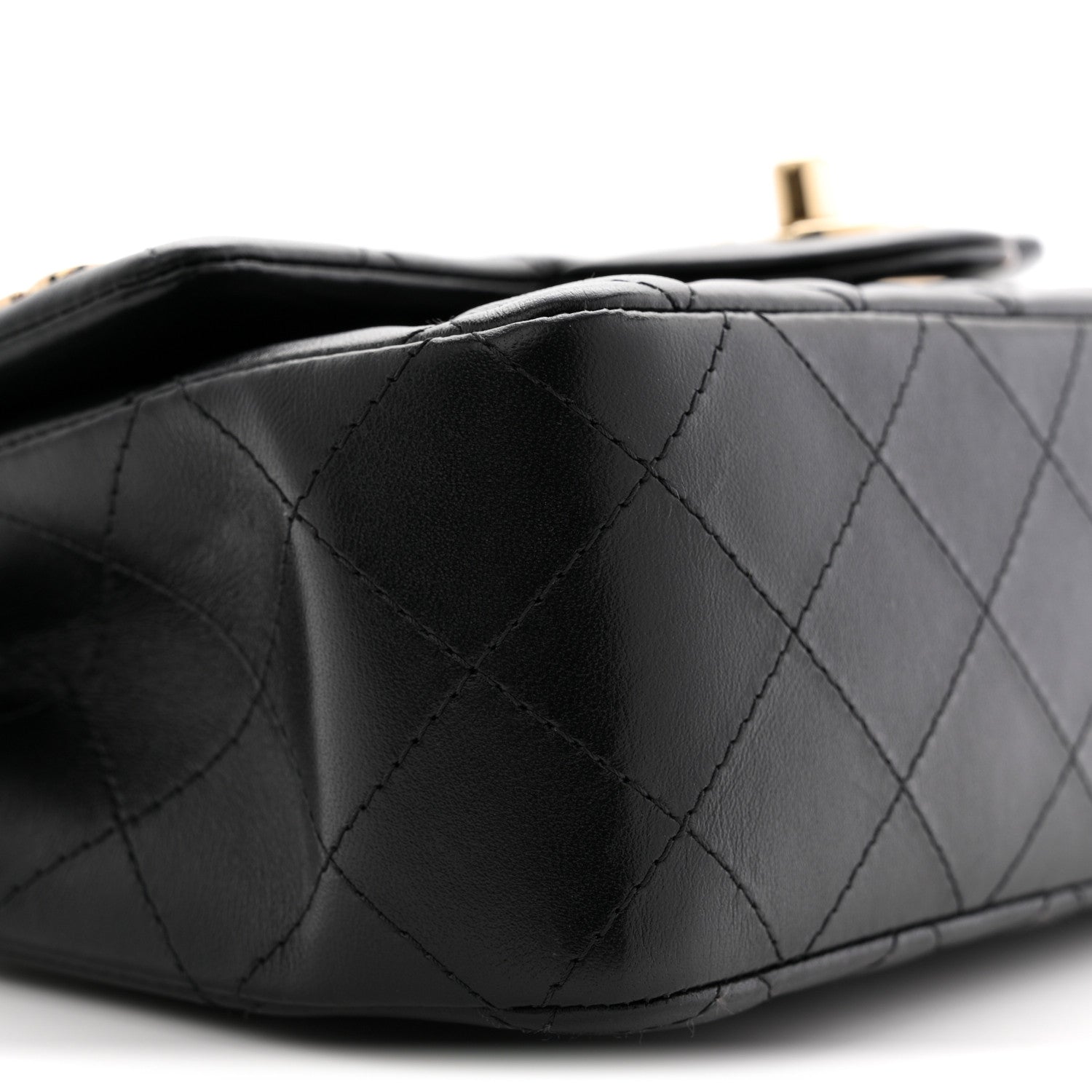 Chanel Lambskin Quilted Hollywood Charms Mini Rectangular Flap Black
