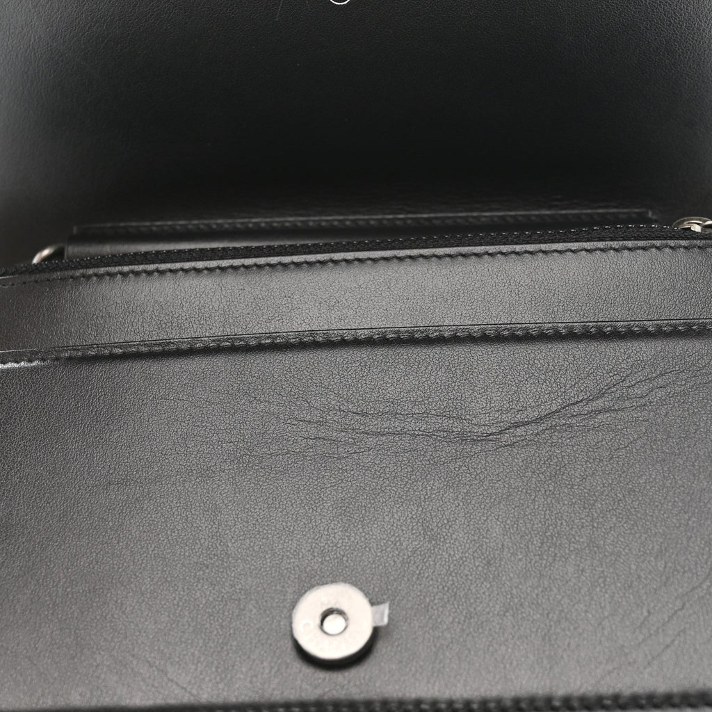 Chanel Caviar Quilted Boy Wallet On Chain WOC Black