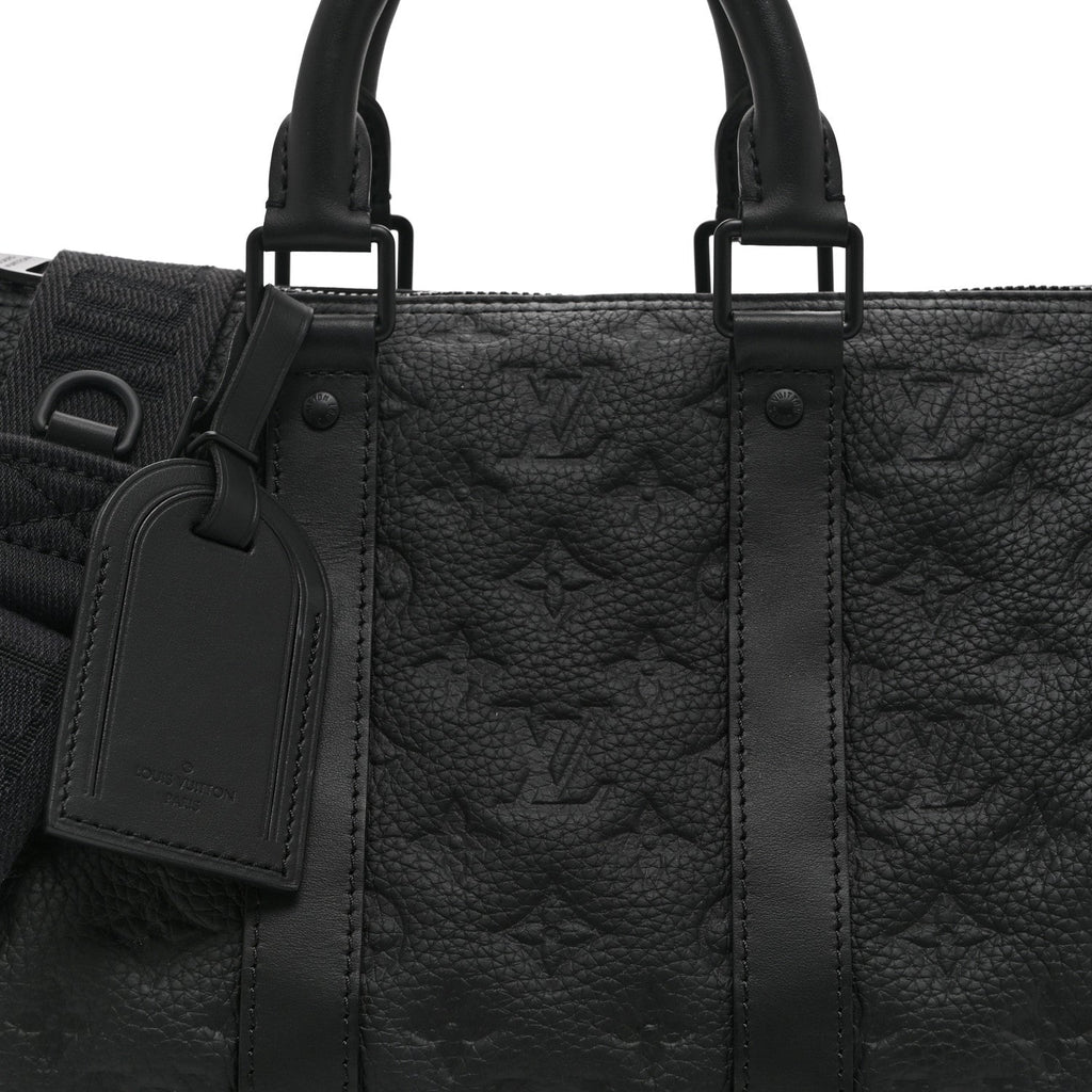 Louis Vuitton Monogram Taurillon Keepall Bandouliere 35 Black