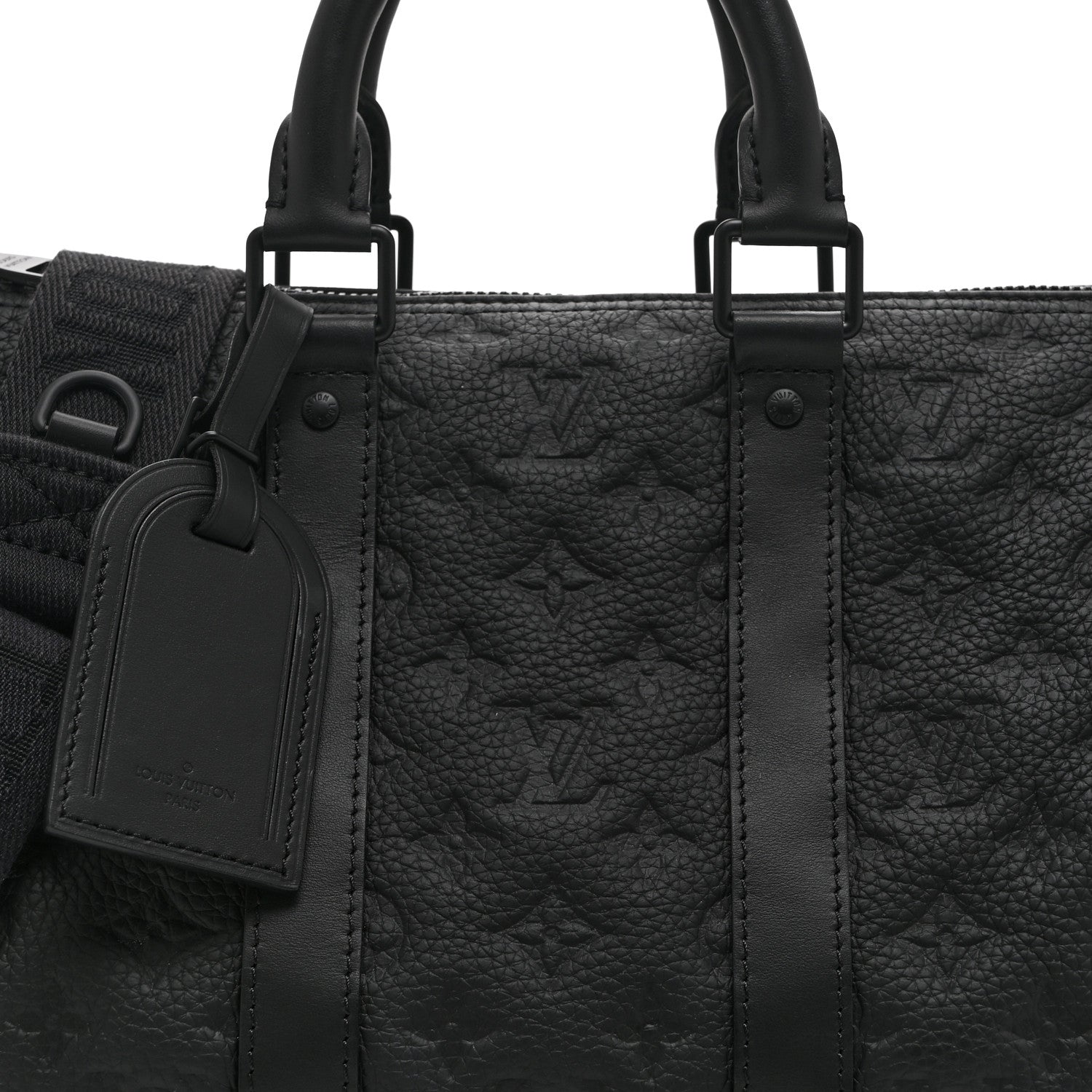 Louis Vuitton Monogram Taurillon Keepall Bandouliere 35 Black