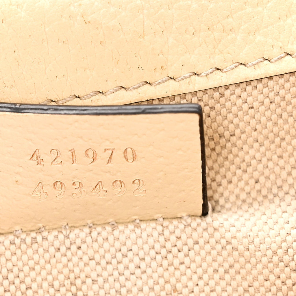 Gucci Textured Calfskin Crystal Mini Dionysus Shoulder Bag Mystic White