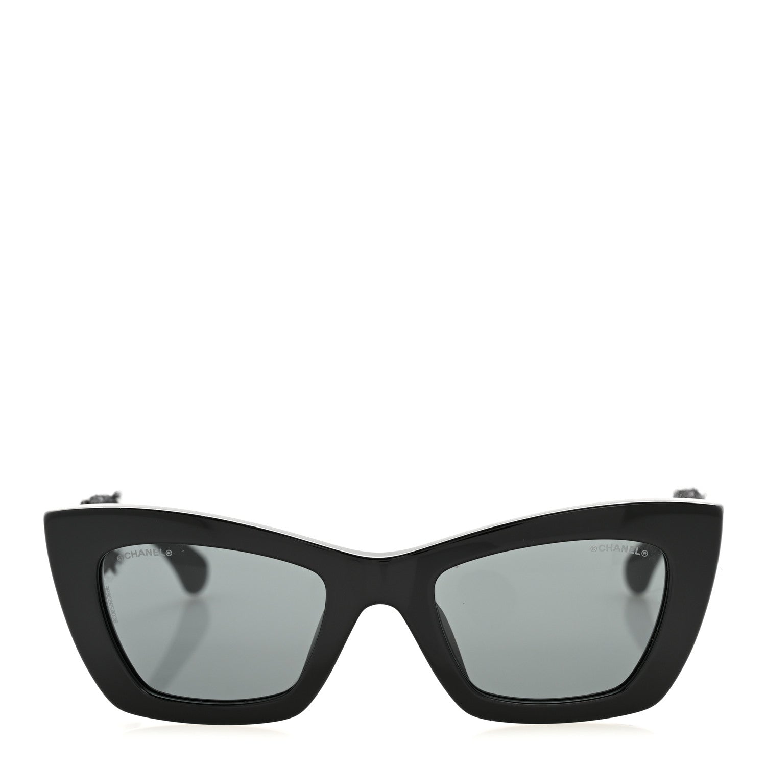 Acetate Tweed CC Cat Eye Sunglasses 71550A Black