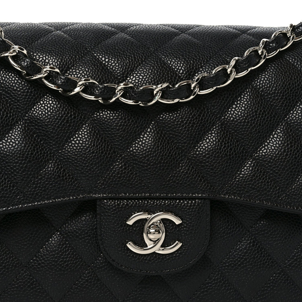 Chanel Caviar Quilted Jumbo Double Flap Black