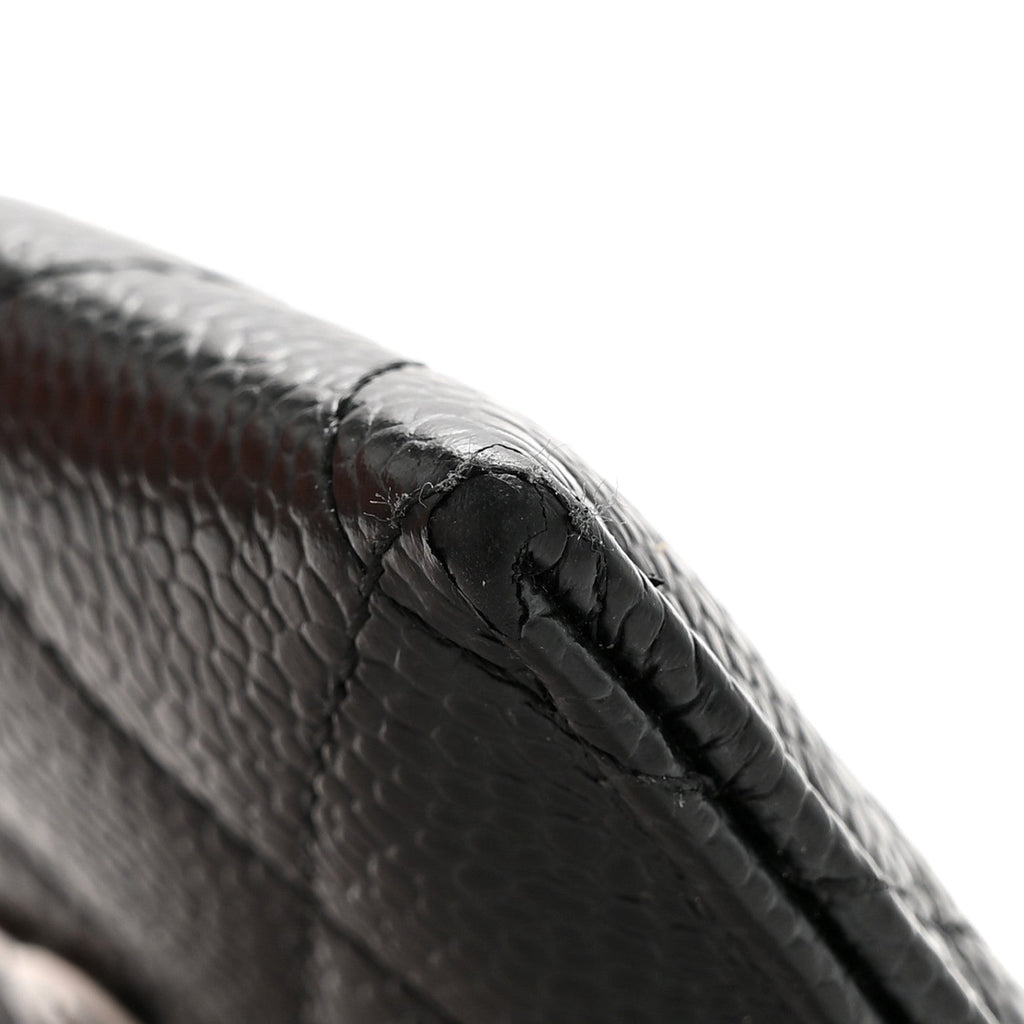 Caviar Quilted Card Holder Black