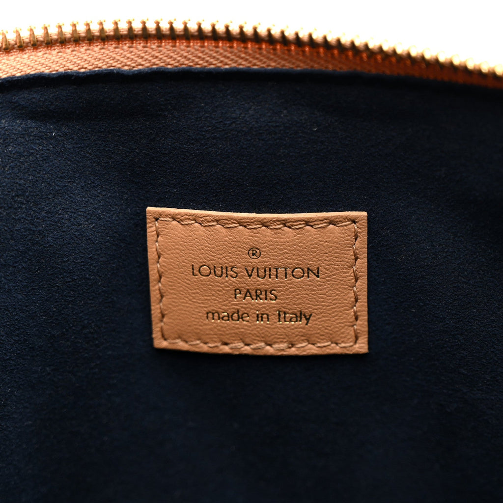 Louis Vuitton Lambskin Embossed Monogram Coussin PM Camel