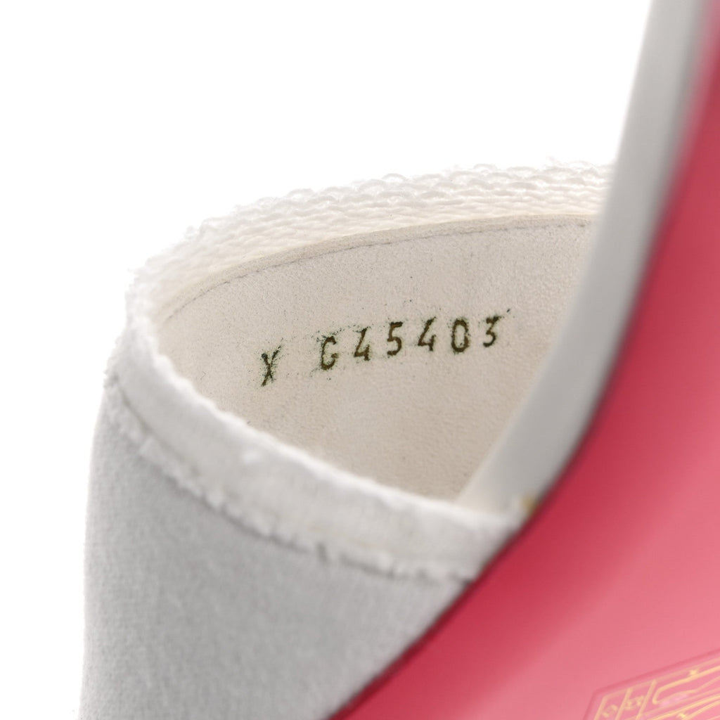 Jersey Knit CC Mules 37 White Fuchsia