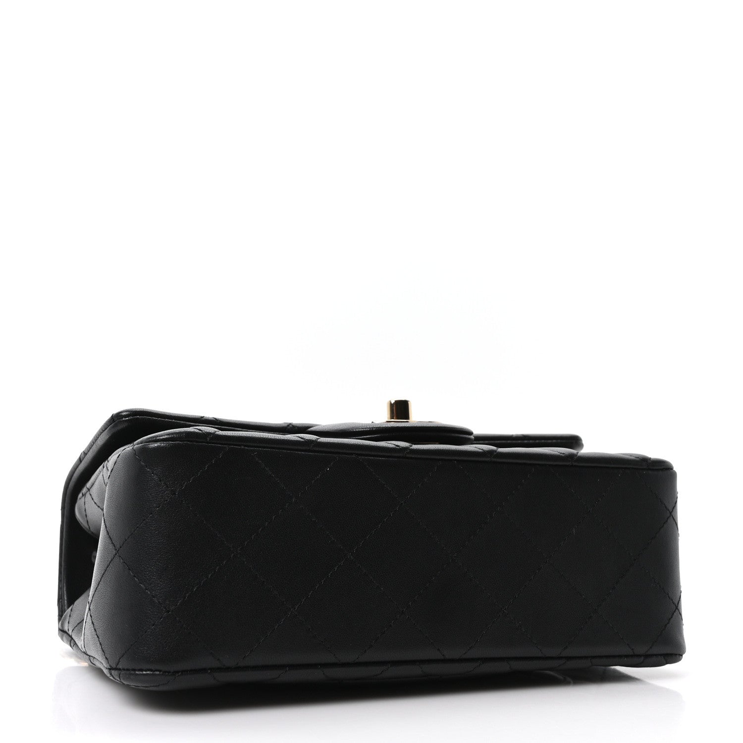 Chanel Lambskin Quilted Mini Rectangular Flap Black