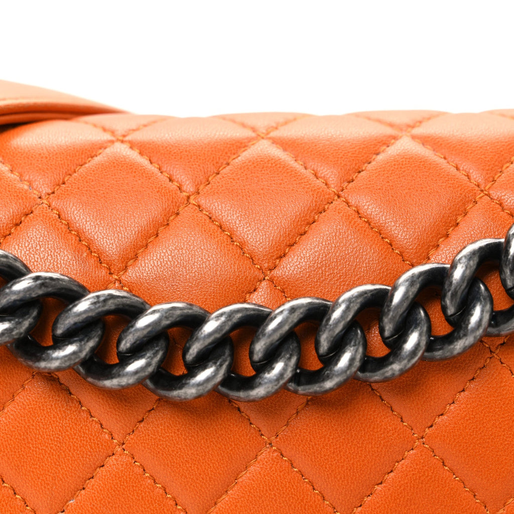 Chanel Lambskin Quilted Medium Boy Flap Orange