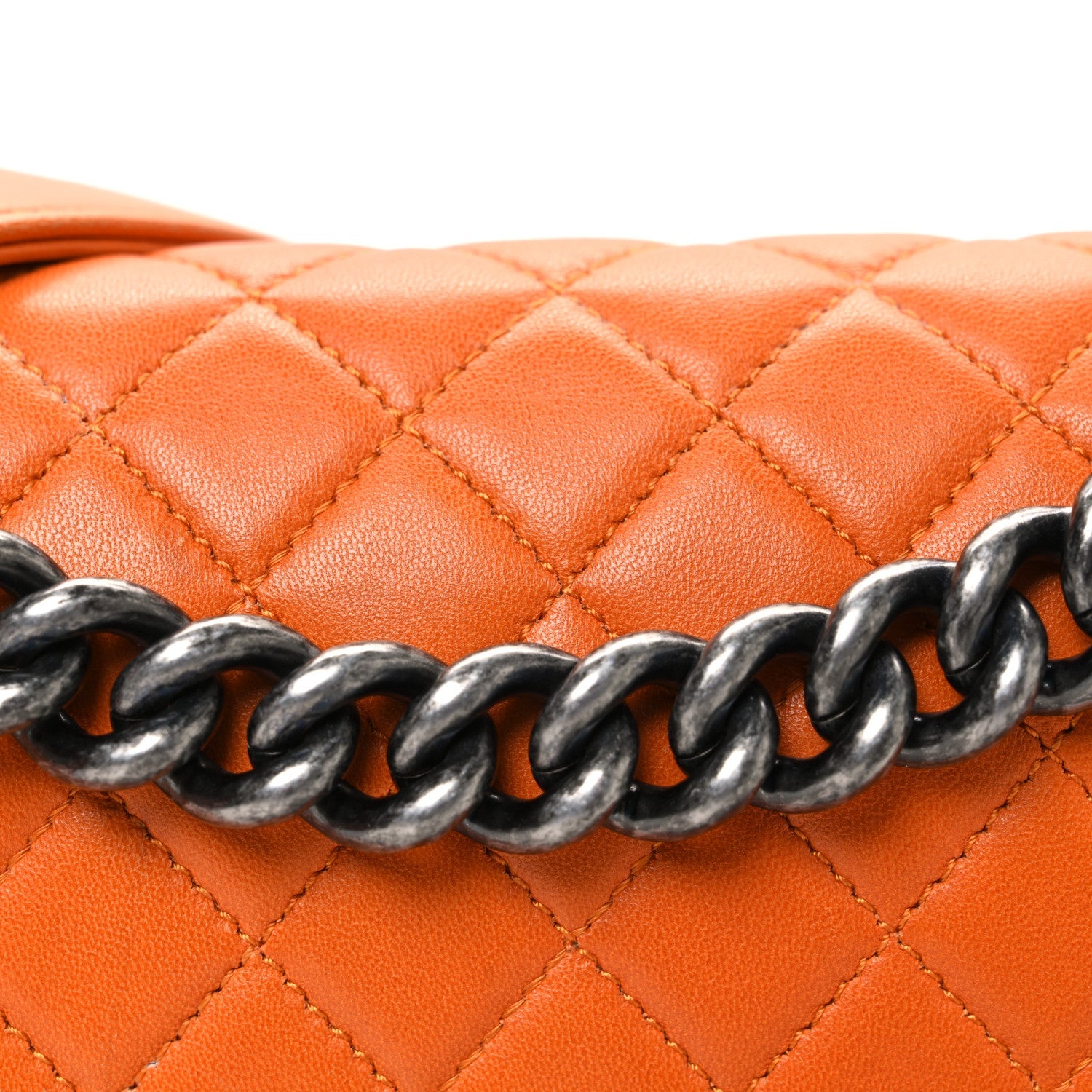 Chanel Lambskin Quilted Medium Boy Flap Orange