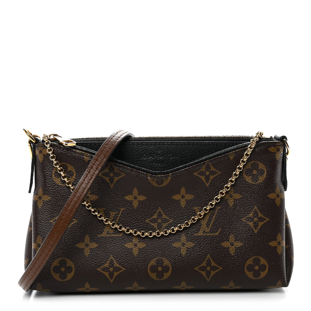 Louis Vuitton Monogram Pallas Clutch Black
