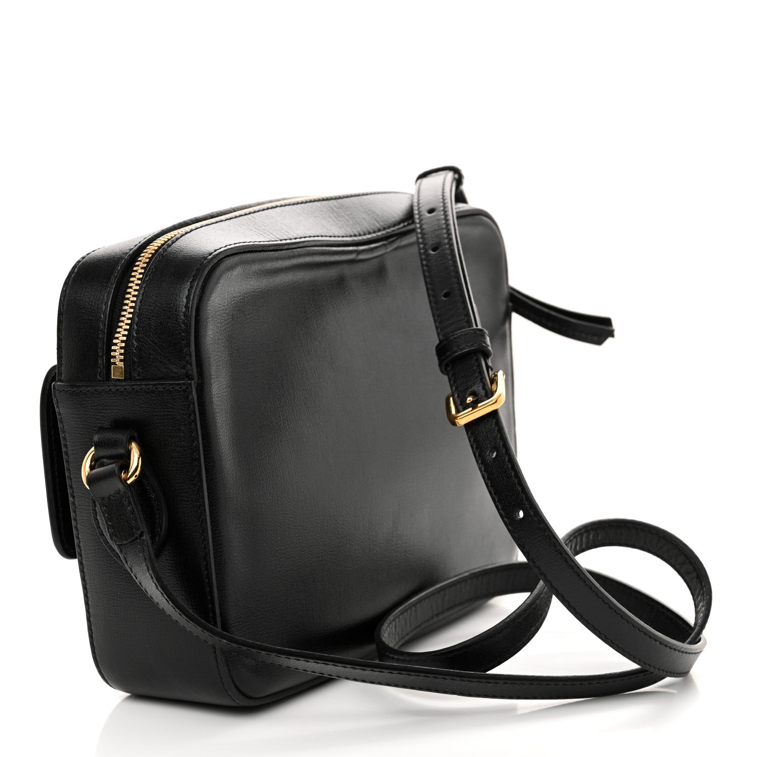 Gucci Textured Calfskin Small Horsebit 1955 Shoulder Bag Black