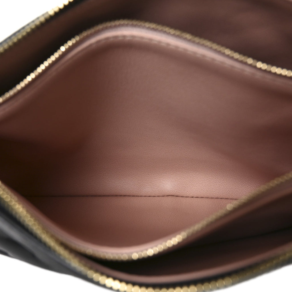 Louis Vuitton Lambskin Embossed Monogram Coussin PM Black