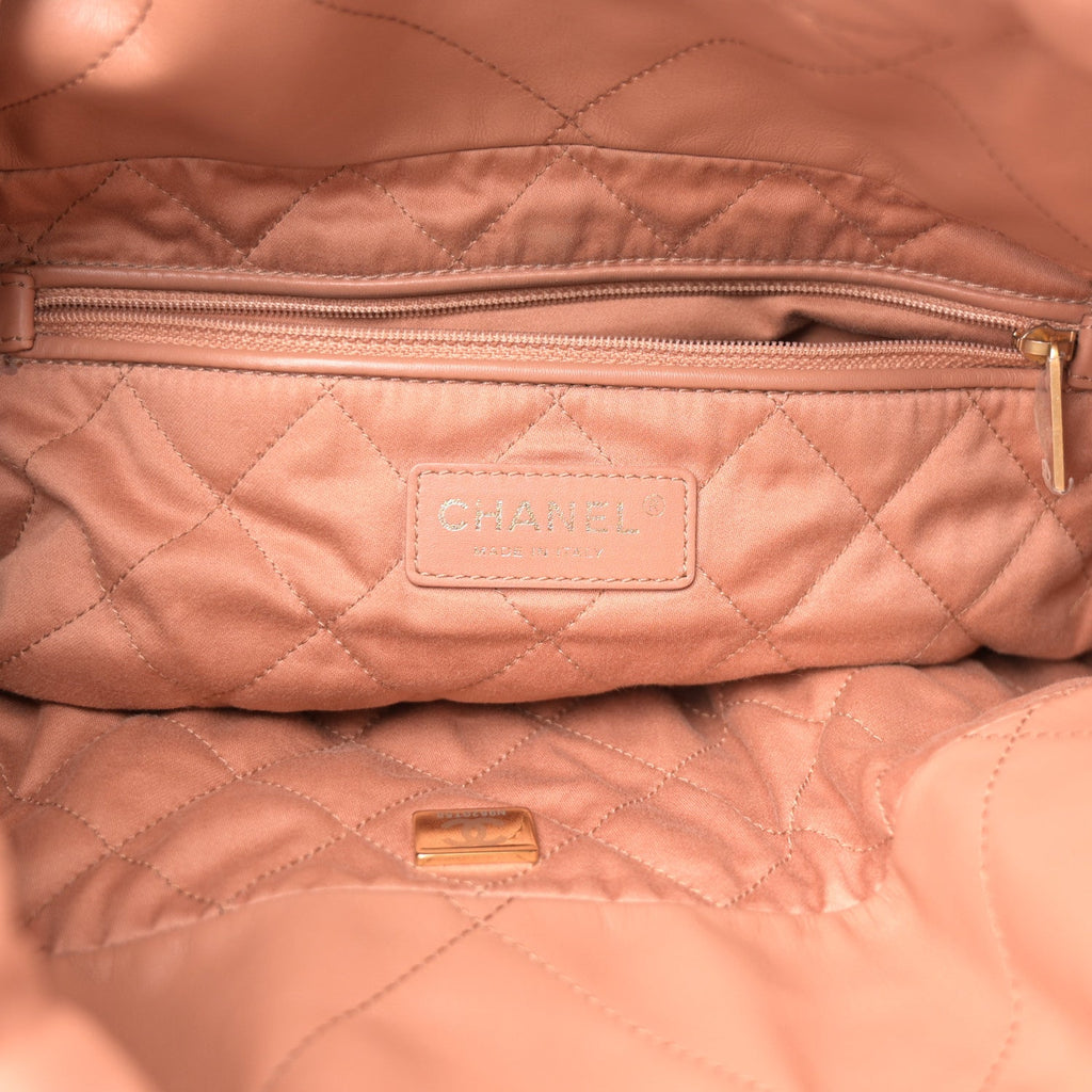 Chanel Shiny Calfskin Quilted Chanel 22 Brown