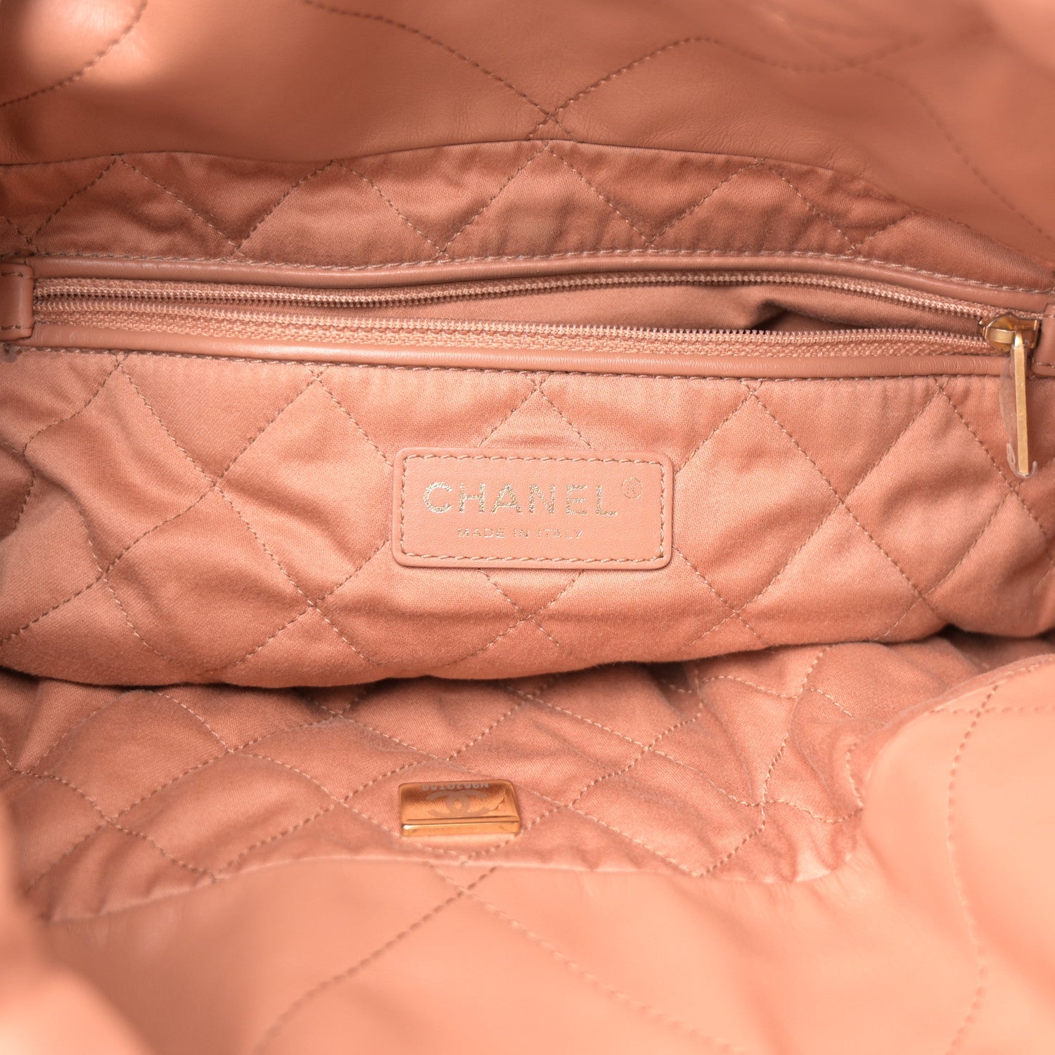 Chanel Shiny Calfskin Quilted Chanel 22 Brown