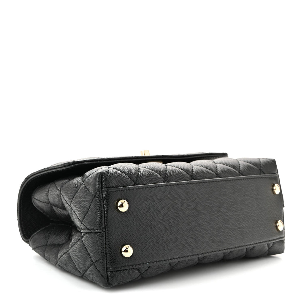 Chanel Caviar Quilted Mini Coco Handle Flap Black