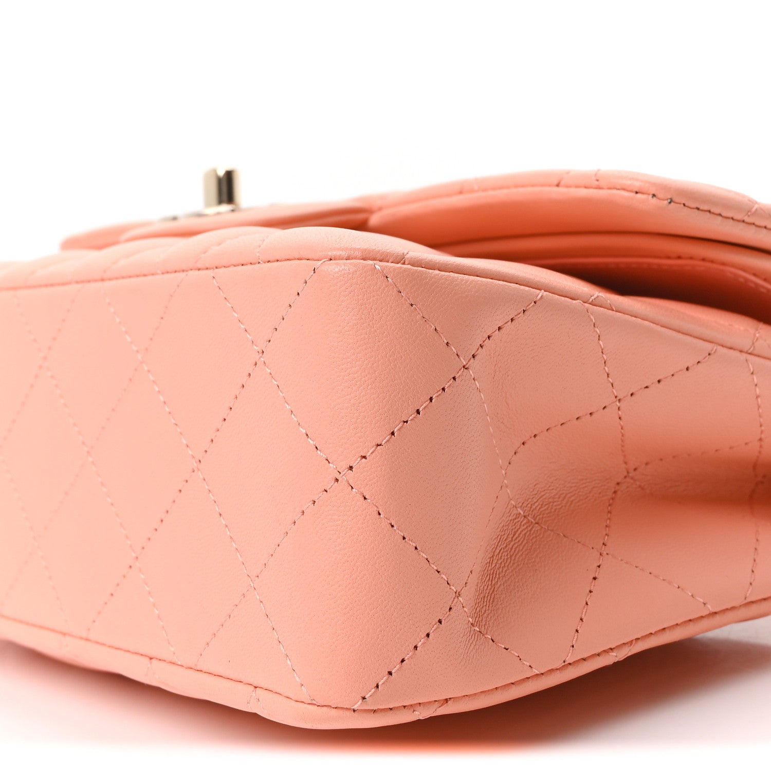 Chanel Lambskin Quilted Small Double Flap Light Orange