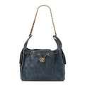 Chanel Suede Quilted Small Chanel 25 Handbag Blue