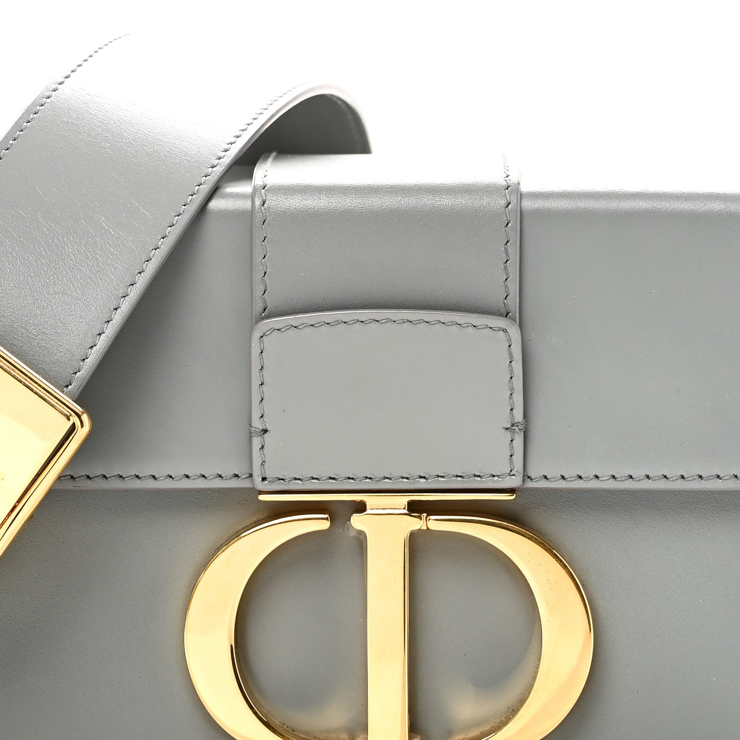 Christian Dior Box Calfskin 30 Montaigne Box Bag Stone Grey