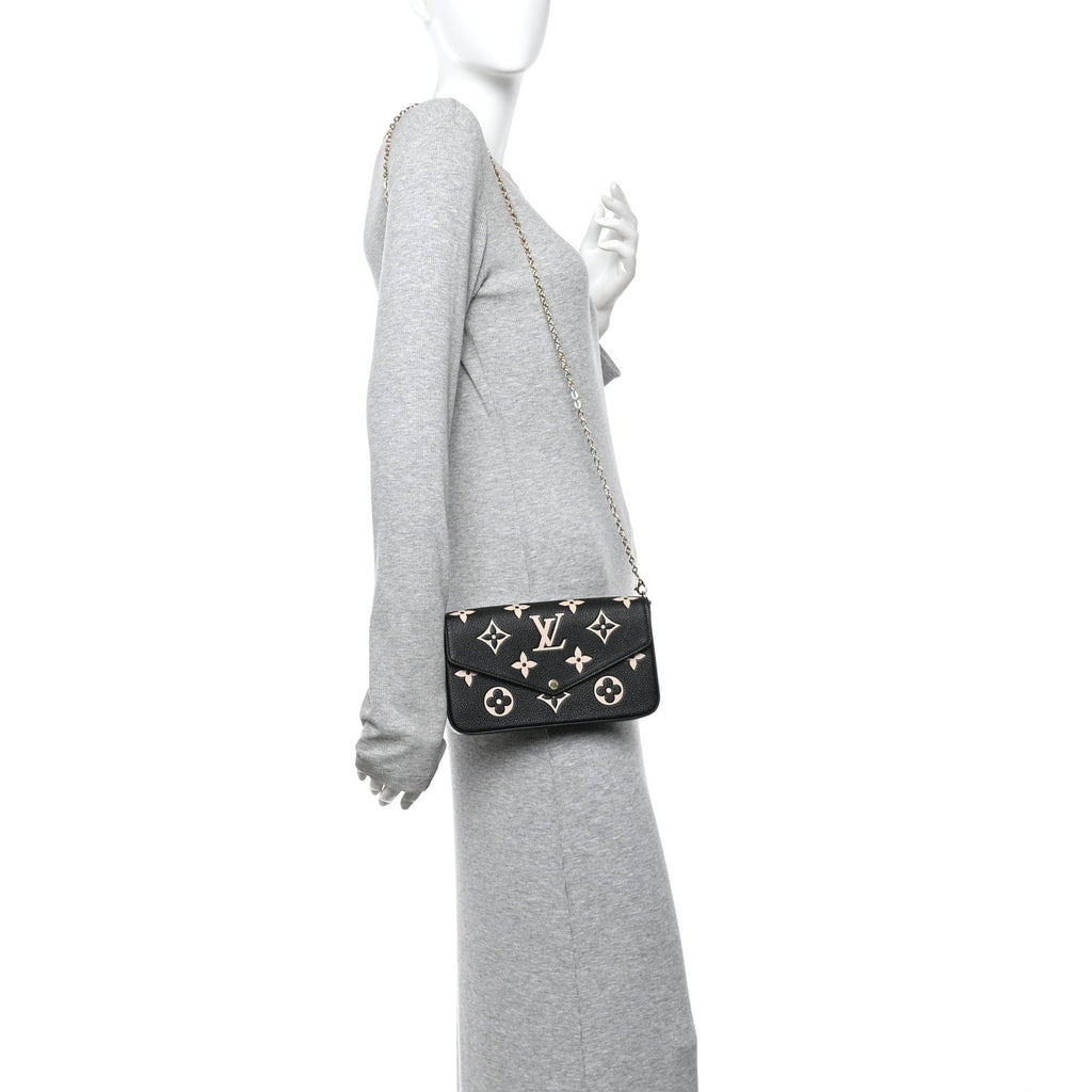 Louis Vuitton Empreinte Monogram Giant Felicie Pochette Black Beige