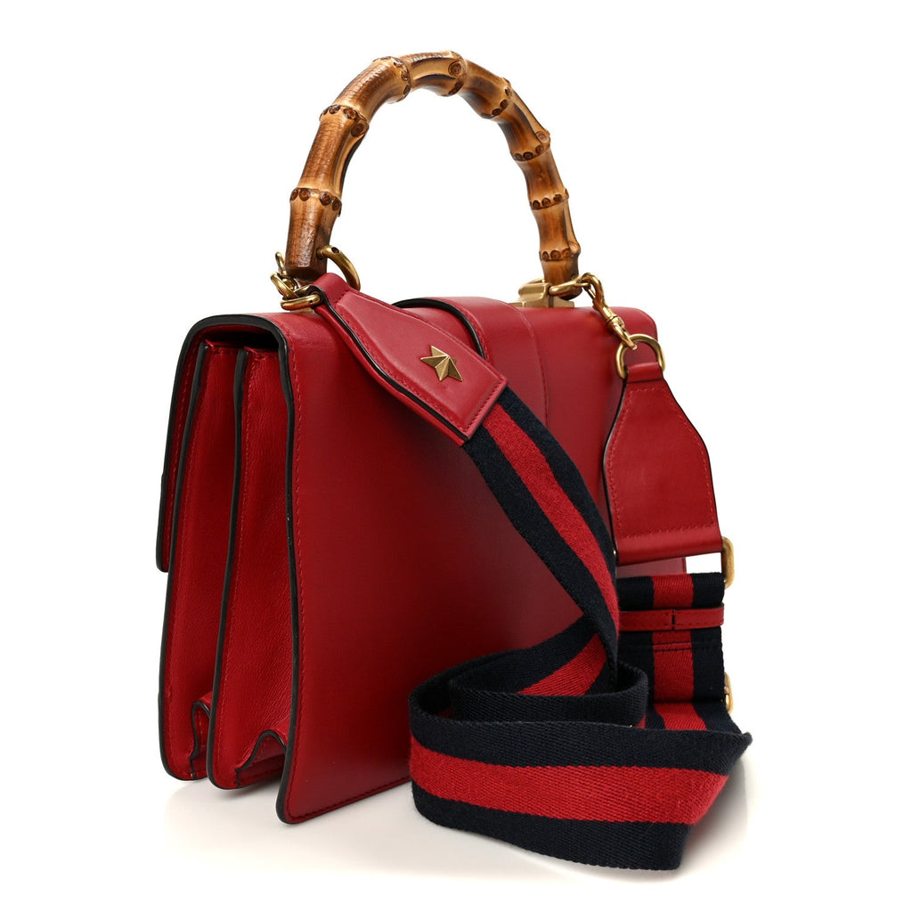 Gucci Calfskin Bamboo Web Medium Dionysus Top Handle Bag Red White Blue