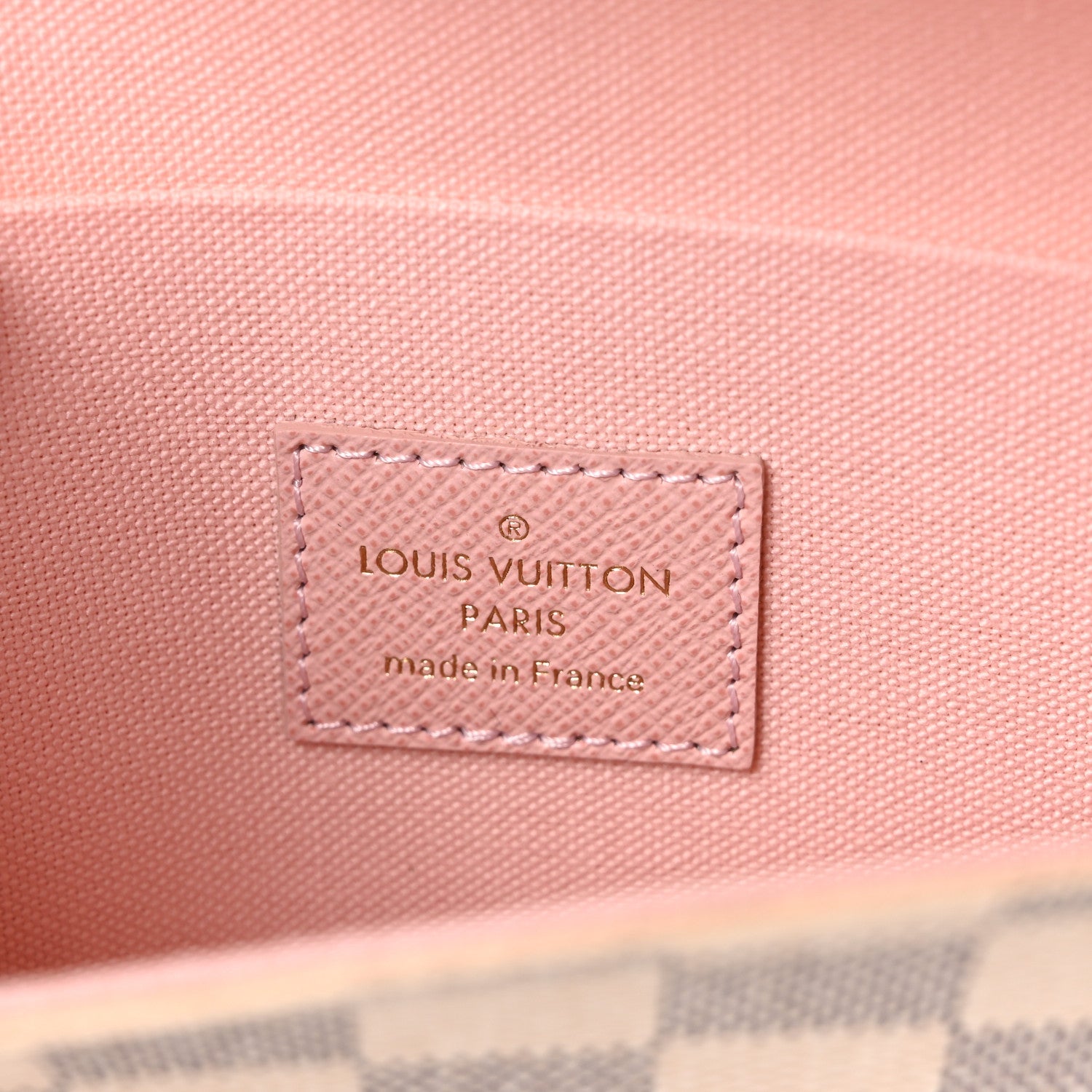 Louis Vuitton Damier Azur Pochette Felicie Chain Wallet Rose Ballerine