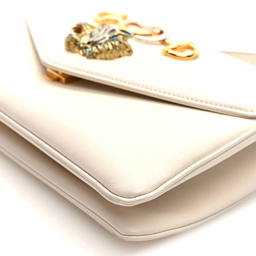 Gucci Vitello Palmellato Lux Crystal Medium Rajah Shoulder Bag Mystic White Multicolor