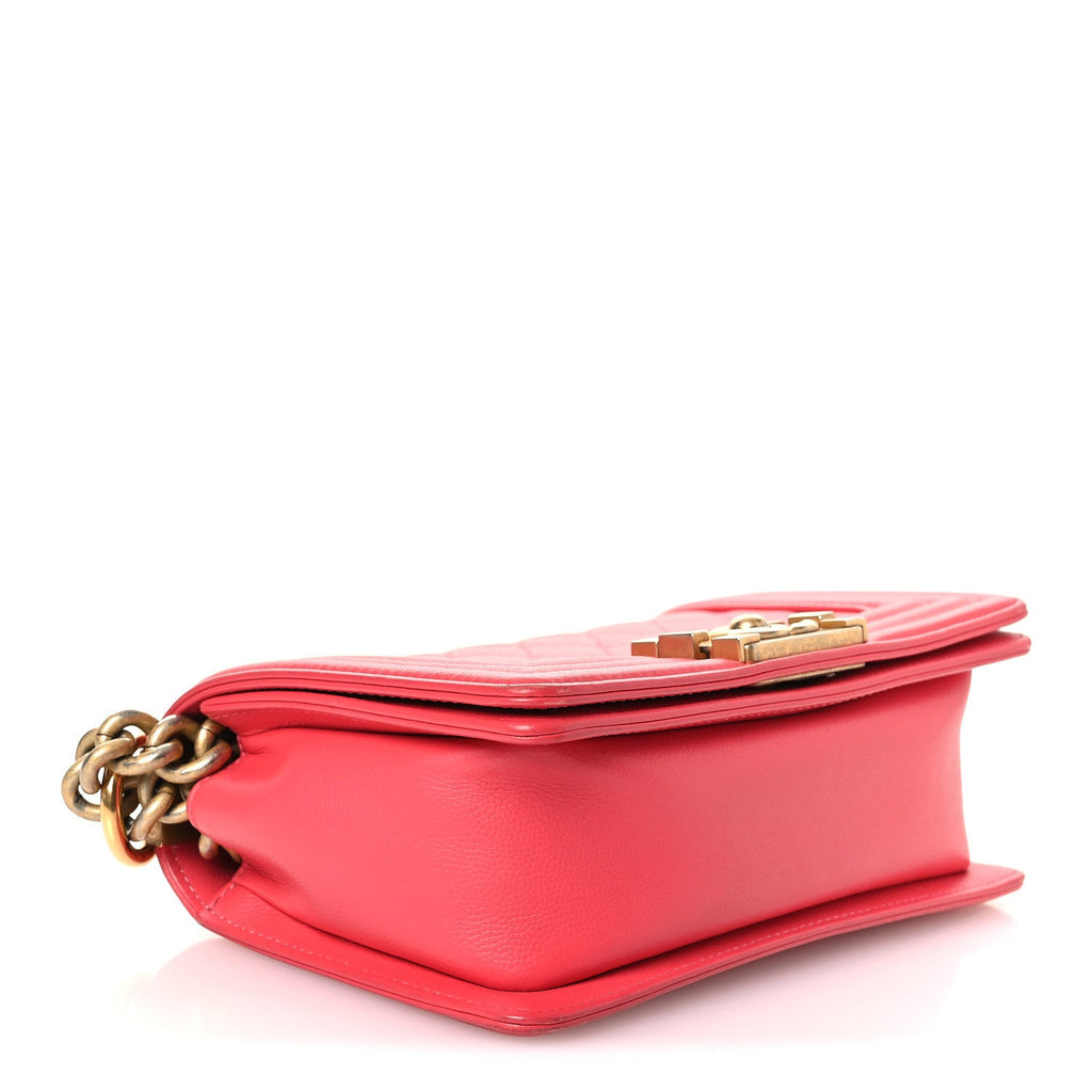 Chanel Caviar Quilted Small Boy Flap Pink