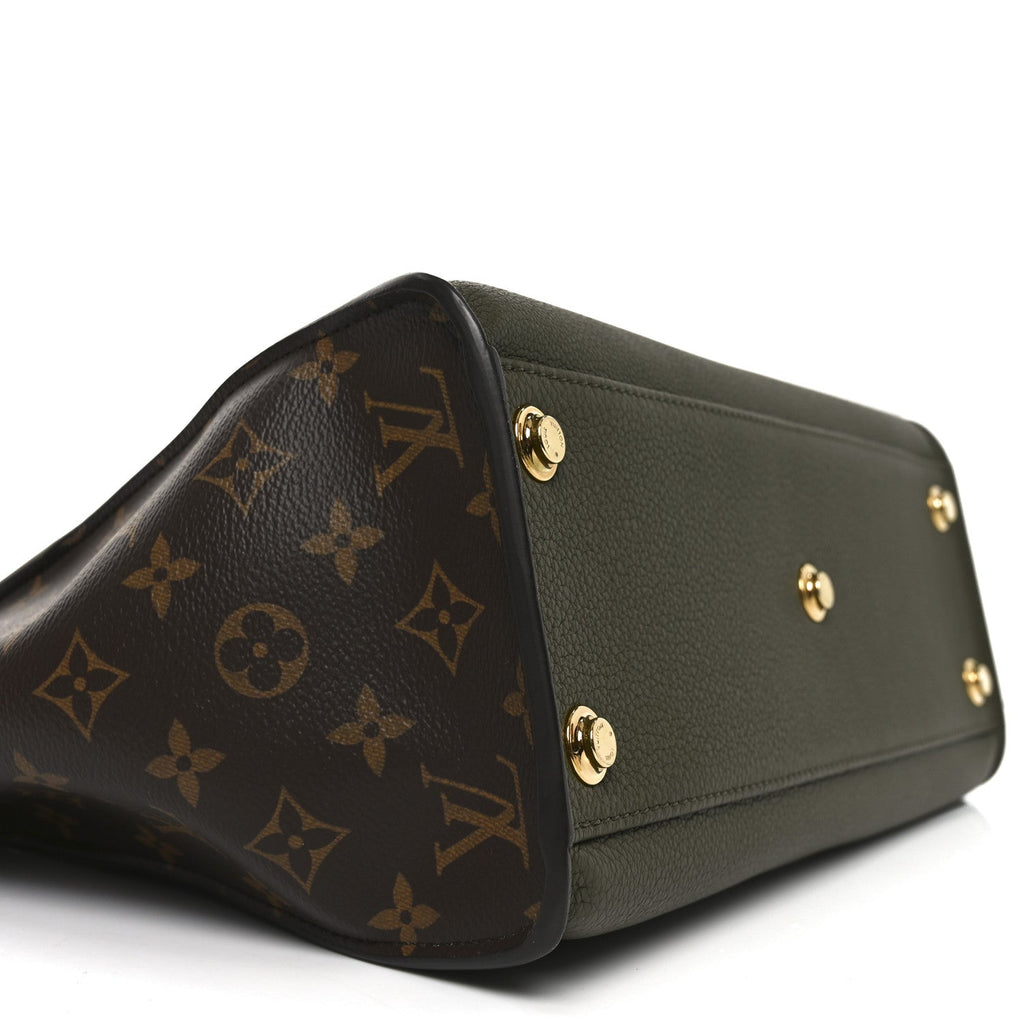 Louis Vuitton Calfskin Monogram On My Side MM Laurier Green Toffee Latte Beige