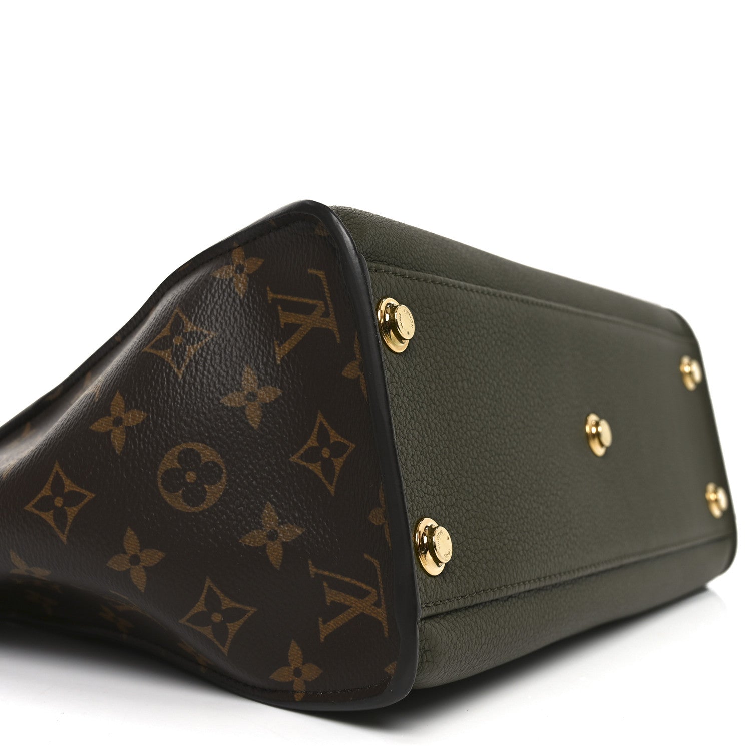 Louis Vuitton Calfskin Monogram On My Side MM Laurier Green Toffee Latte Beige