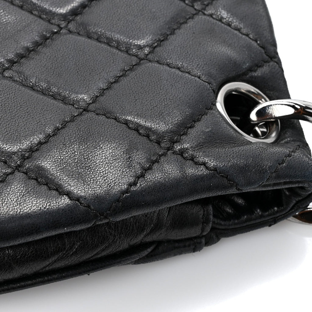 Chanel Lambskin Quilted Chain Mail Shoulder Bag Black