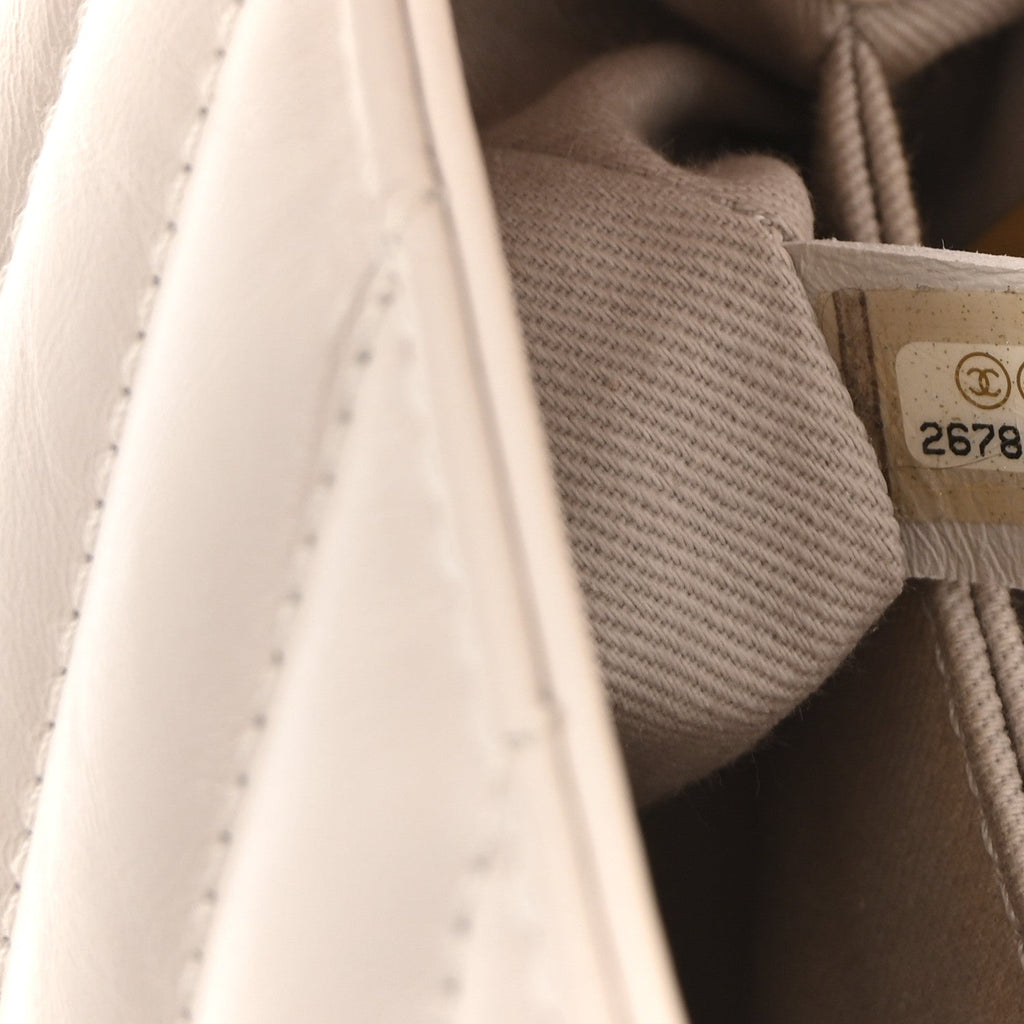 Chanel Calfskin Chevron Quilted Mini Coco Handle Flap Rose Pale