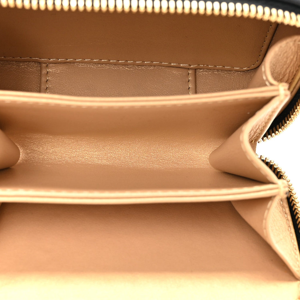 Chanel Lambskin Quilted Mini Golden Plate Clutch With Chain Black