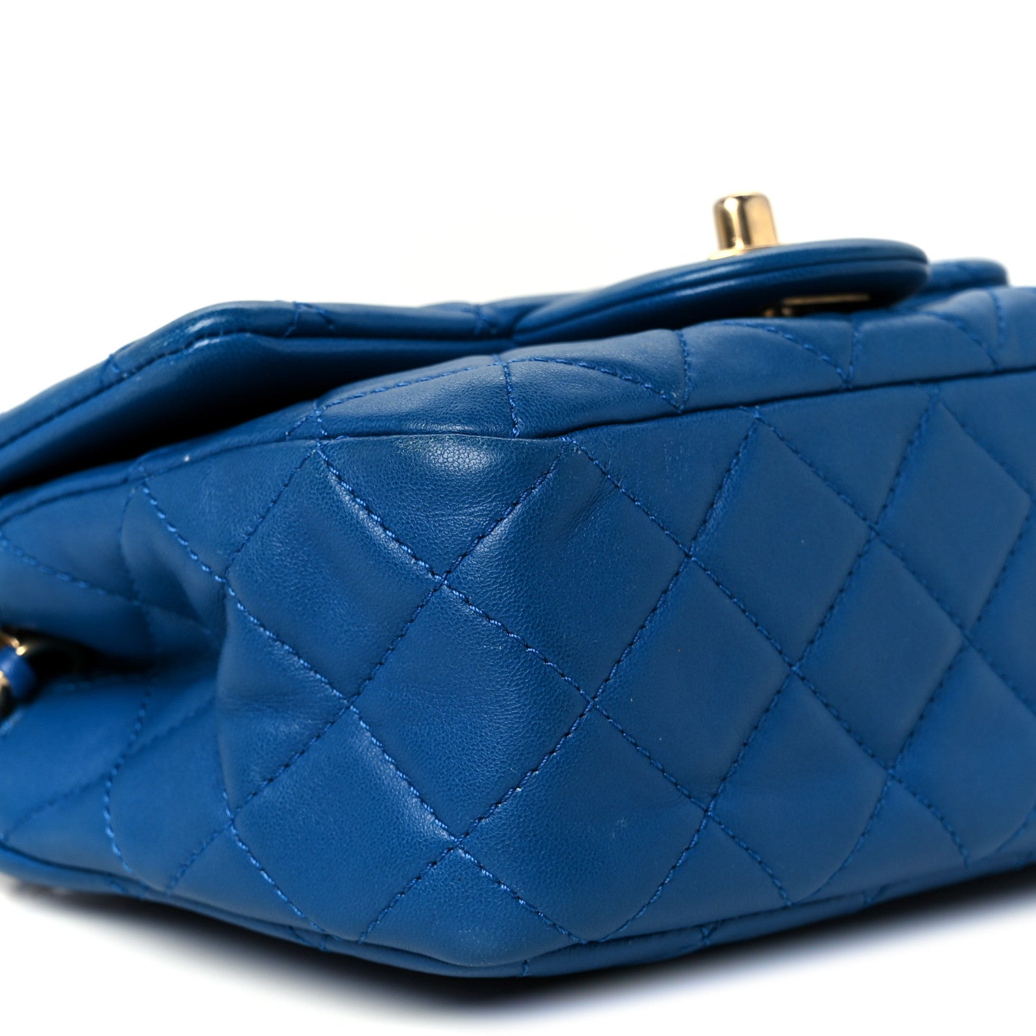 Chanel Lambskin Quilted Mini Pearl Crush Flap Blue