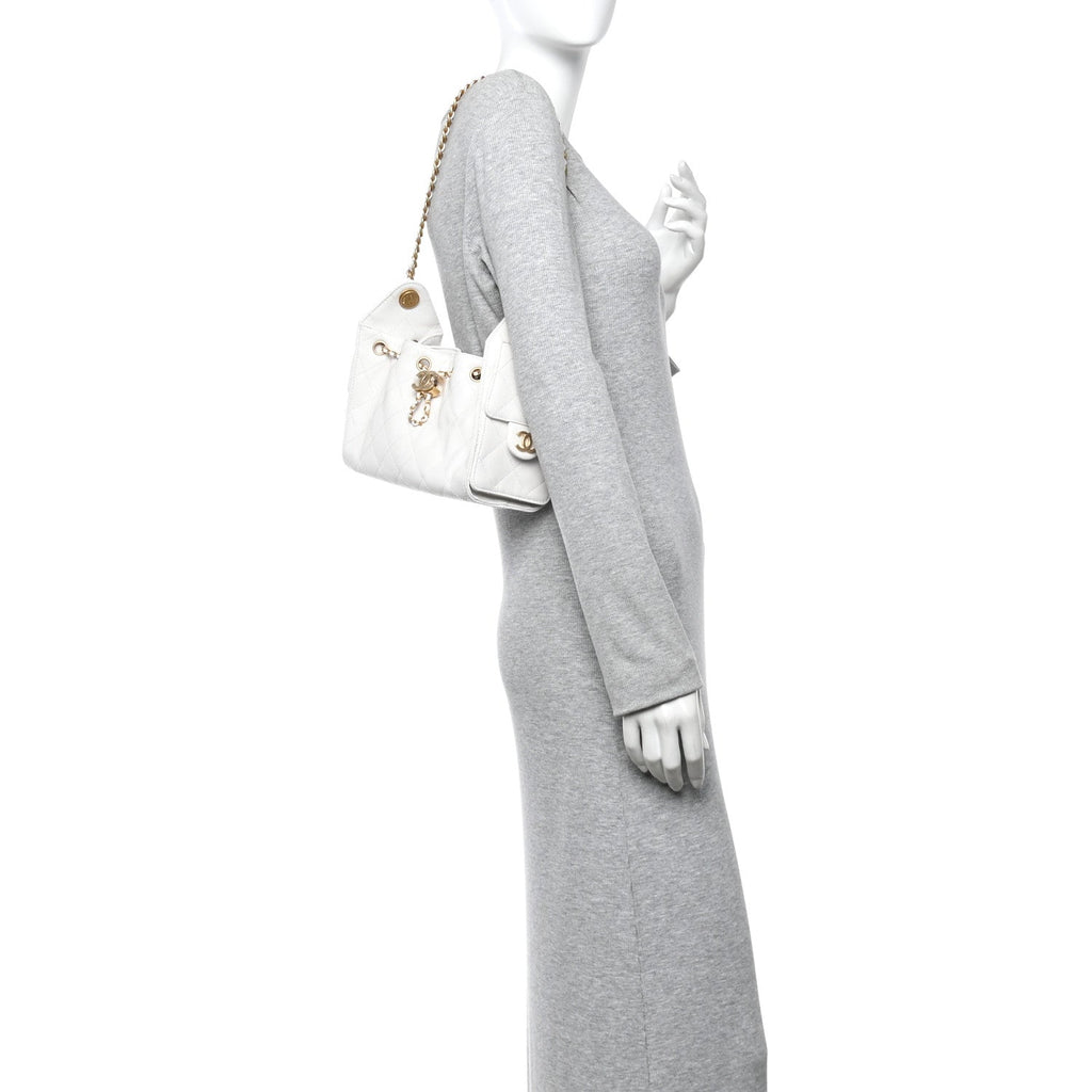 Chanel Caviar Quilted Mini Chanel 25 Handbag White