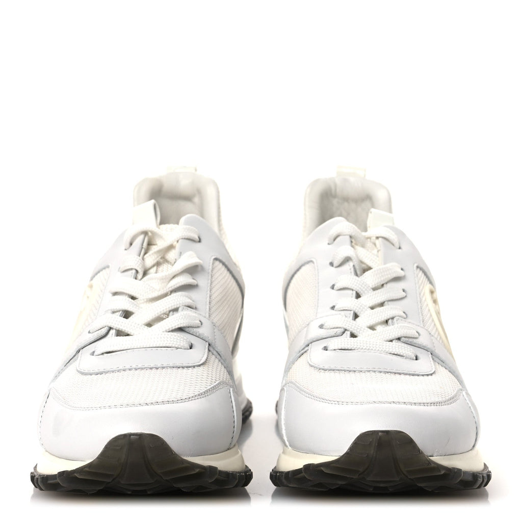 Louis Vuitton Calfskin Mesh Run Away Sneakers 37.5 White