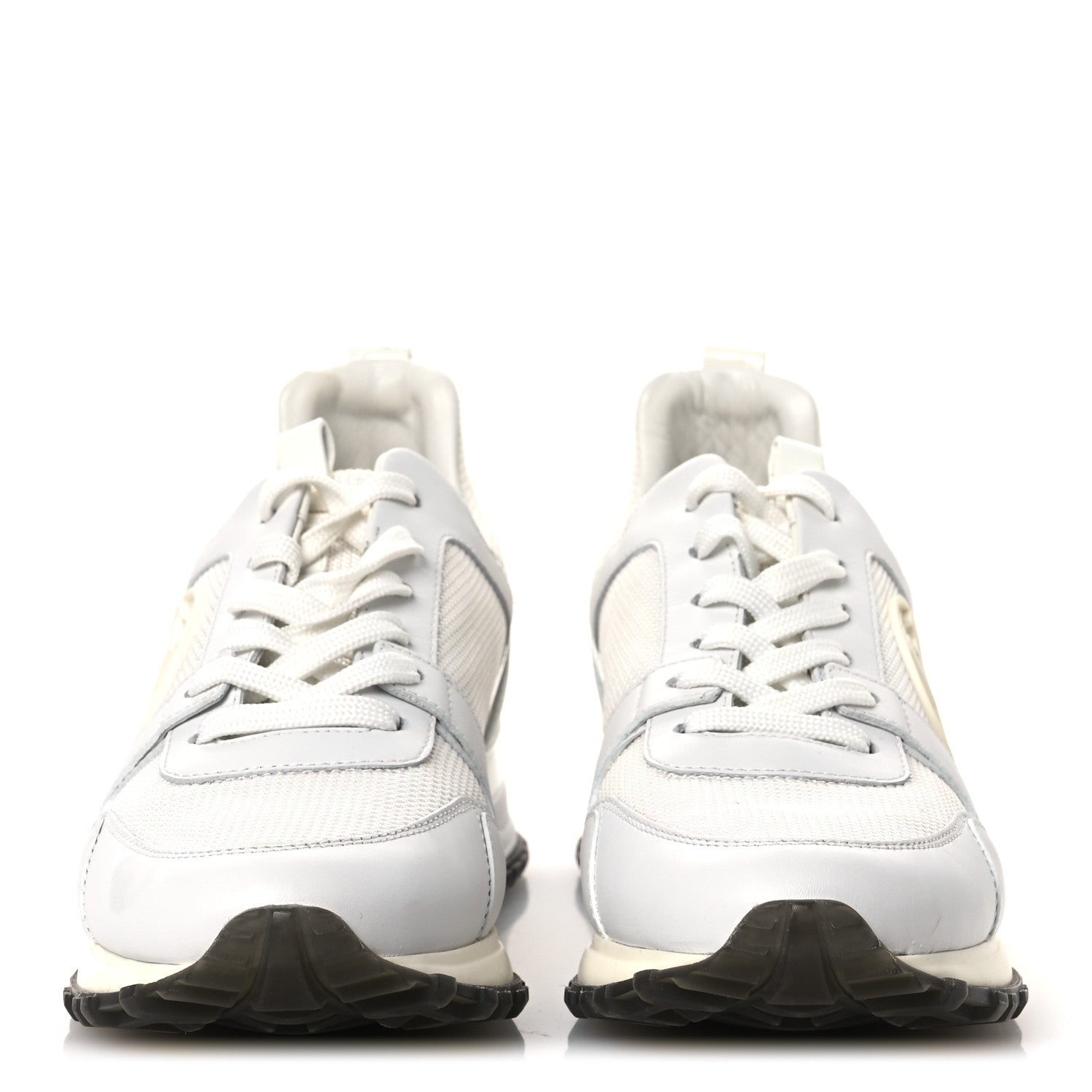 Louis Vuitton Calfskin Mesh Run Away Sneakers 37.5 White