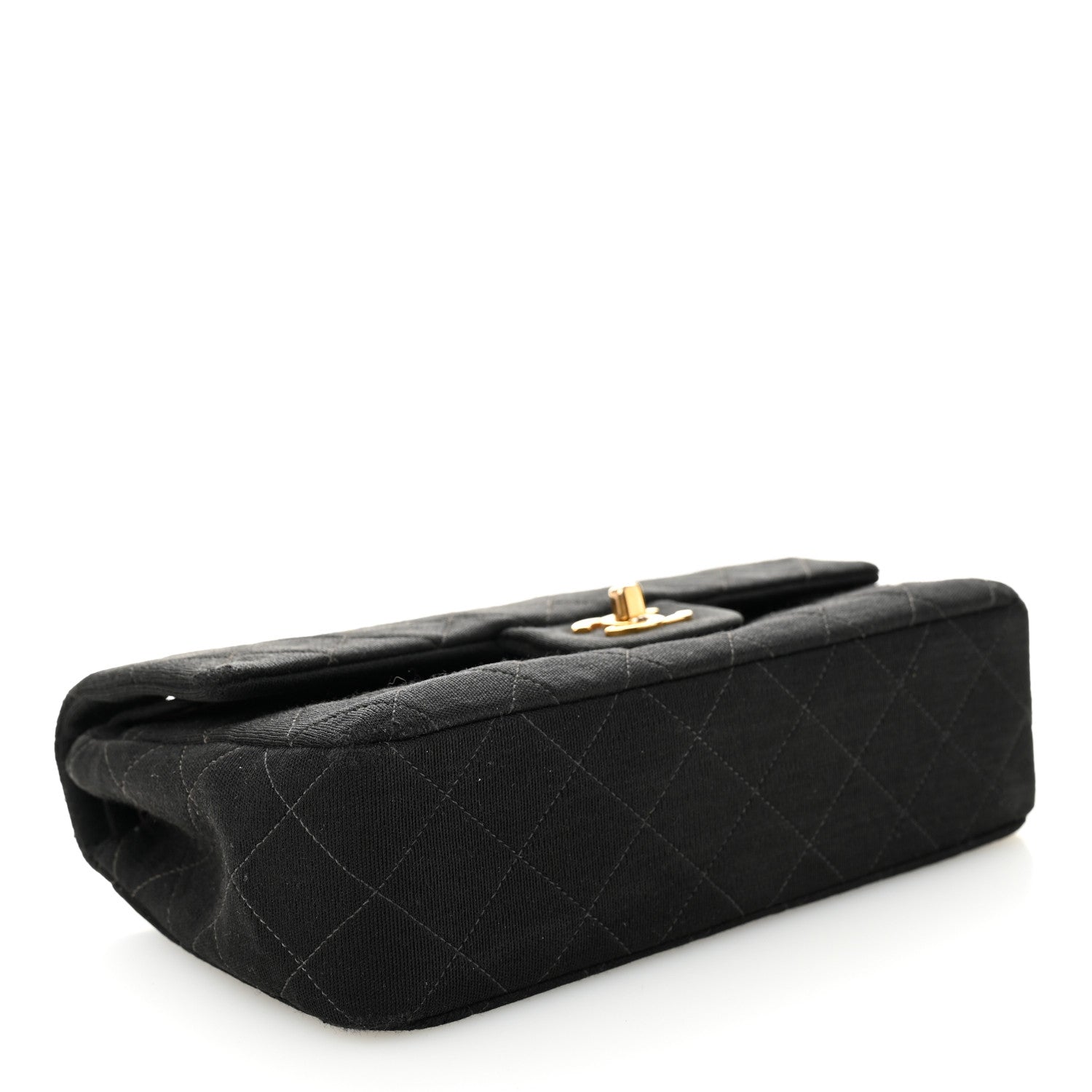 Chanel Jersey Quilted Small Double Flap Black
