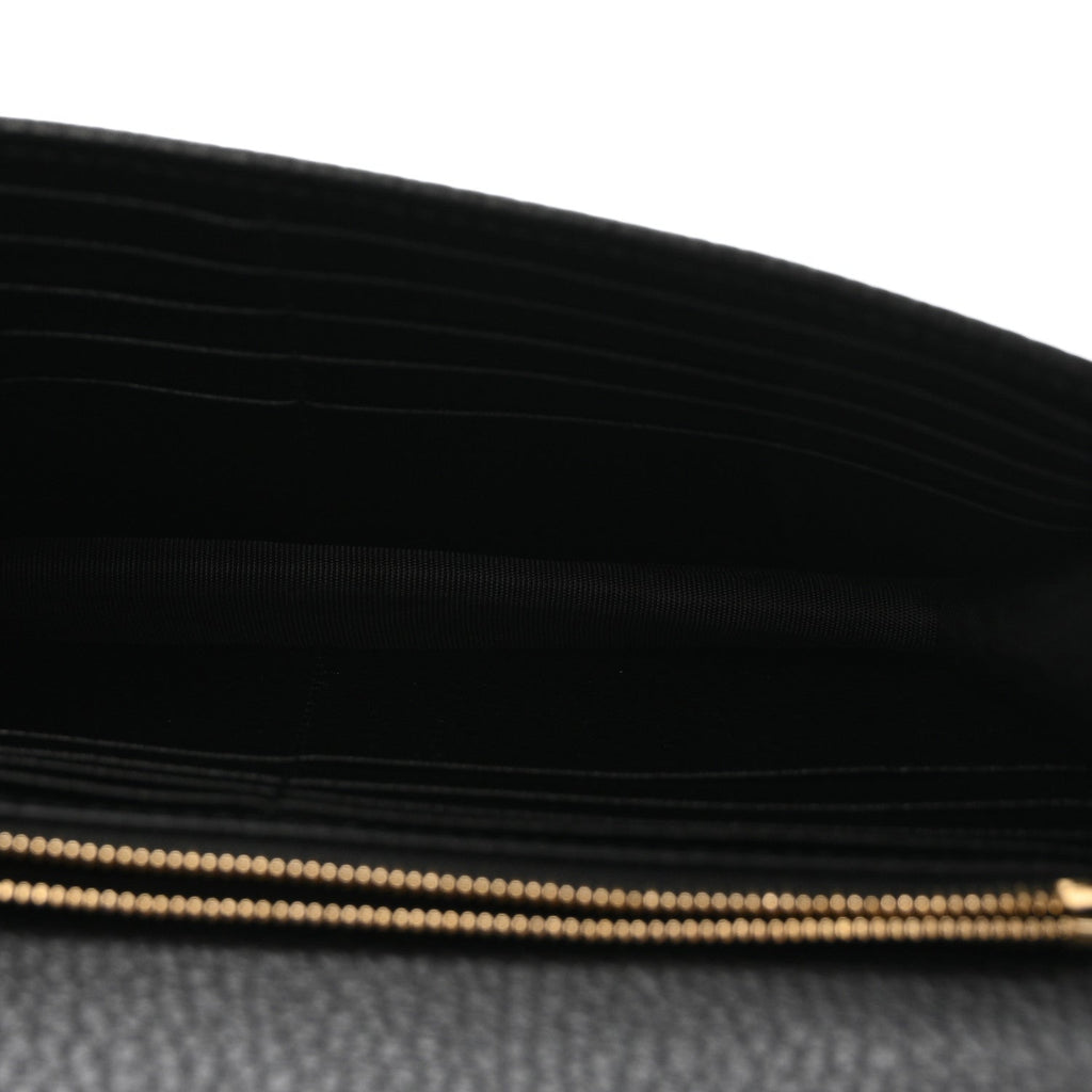 Gucci Dollar Calfskin Interlocking G Chain Wallet Black