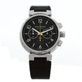 Louis Vuitton Stainless Steel Alligator 41mm Tambour Twenty Chronograph Automatic Watch Brown