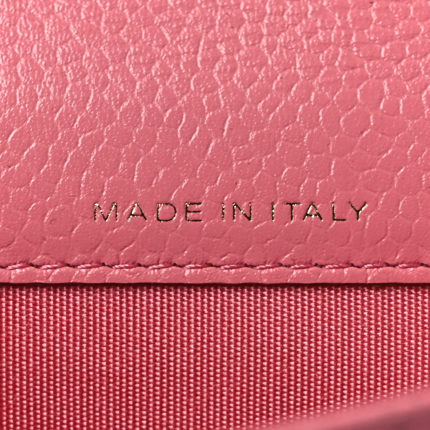 Caviar Camellia Embossed Card Holder Wallet Pink