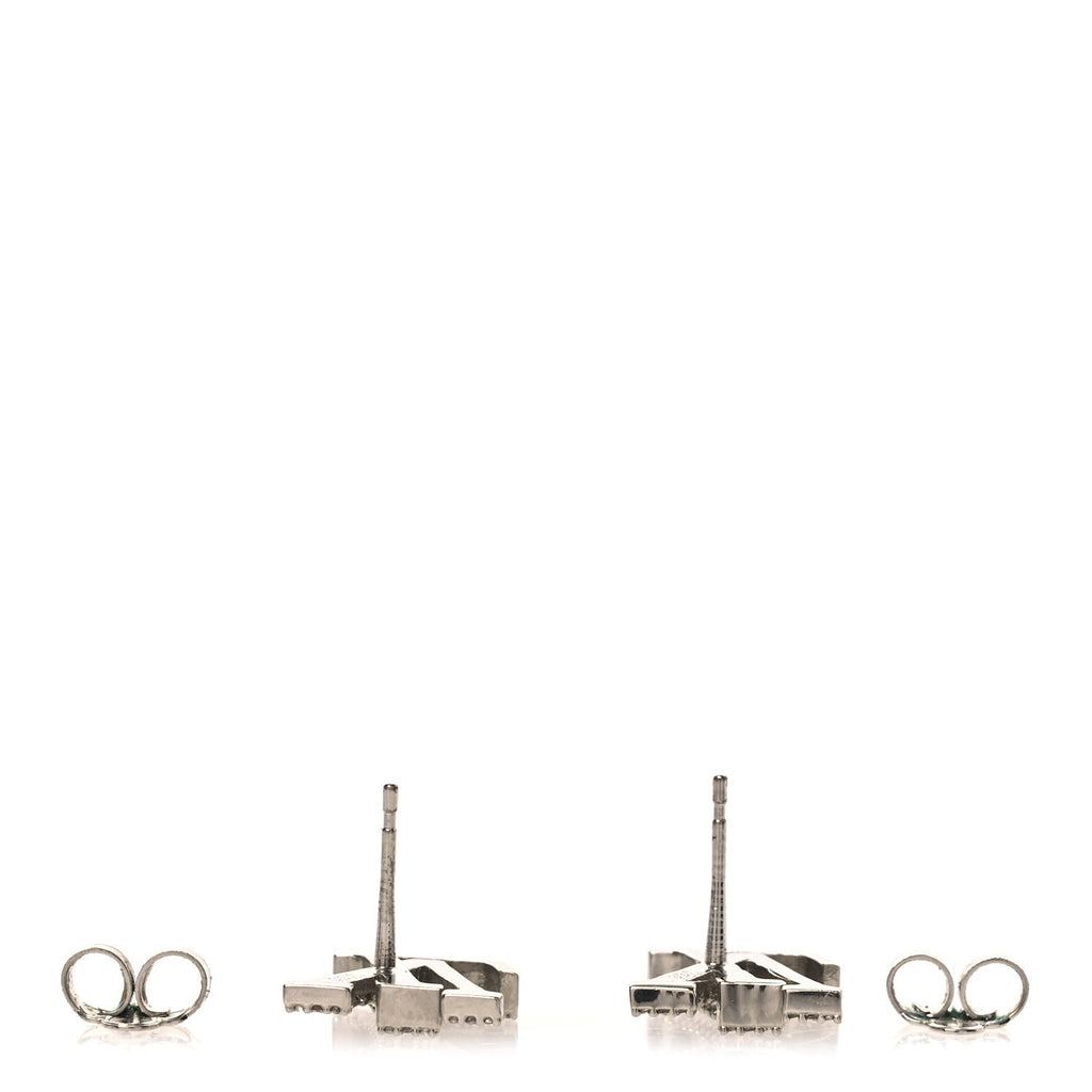 Louis Vuitton Crystal LV Iconic Earrings Silver