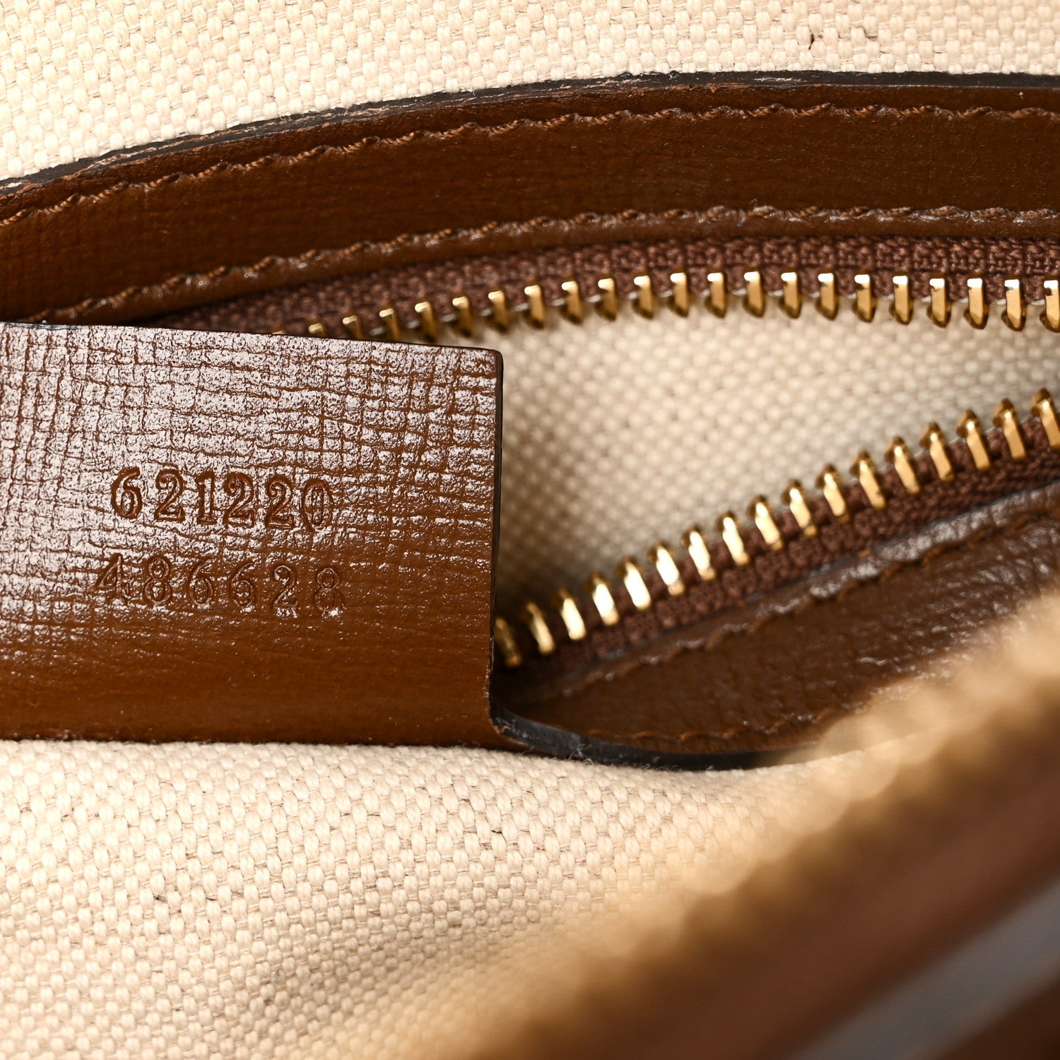 Gucci GG Supreme Monogram Azalea Calfskin Small Horsebit 1955 Top Handle Bag Beige Ebony Brown Sugar